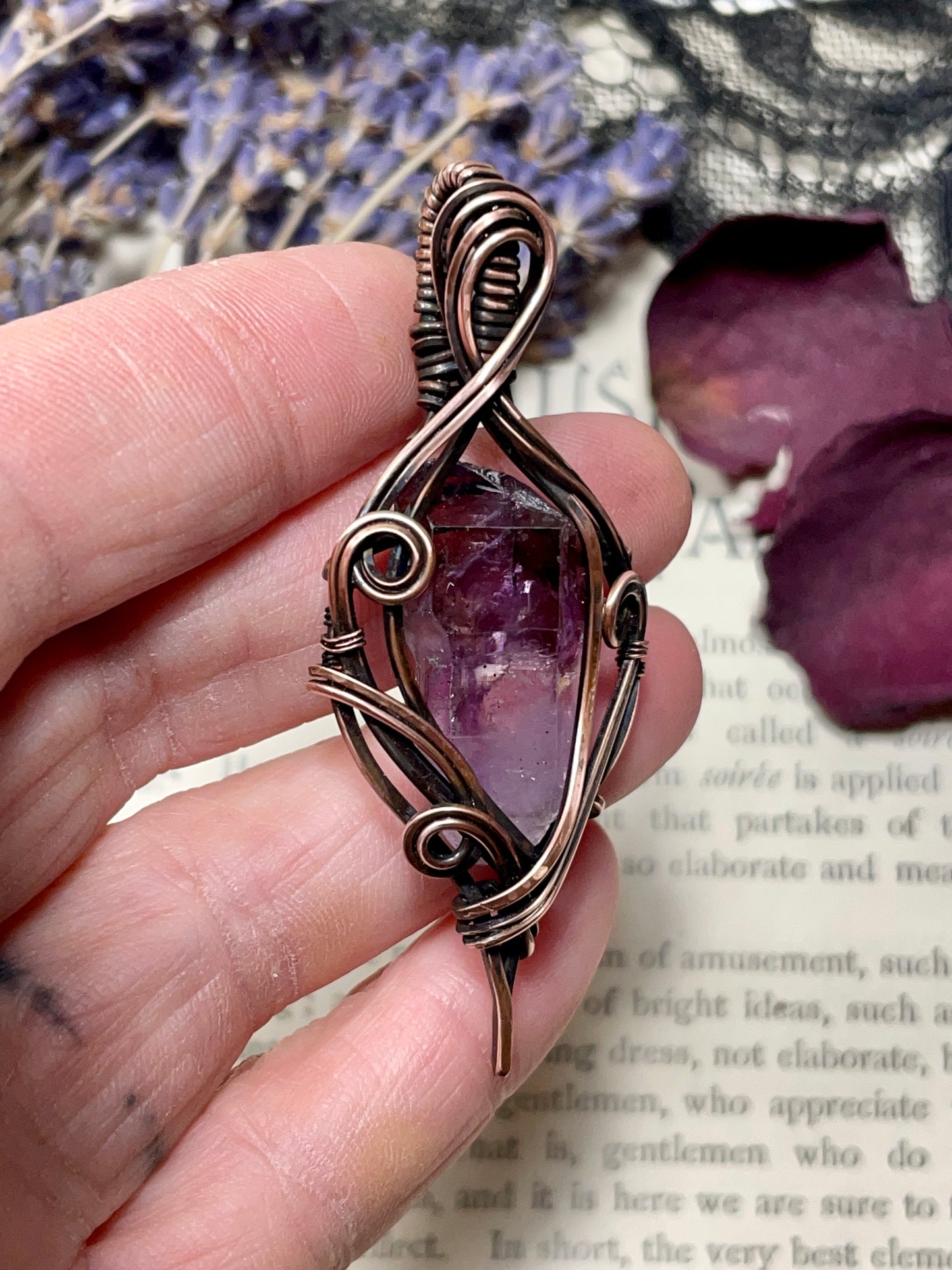 Amethyst (Shangaan Amethyst Crystal Point) in Copper