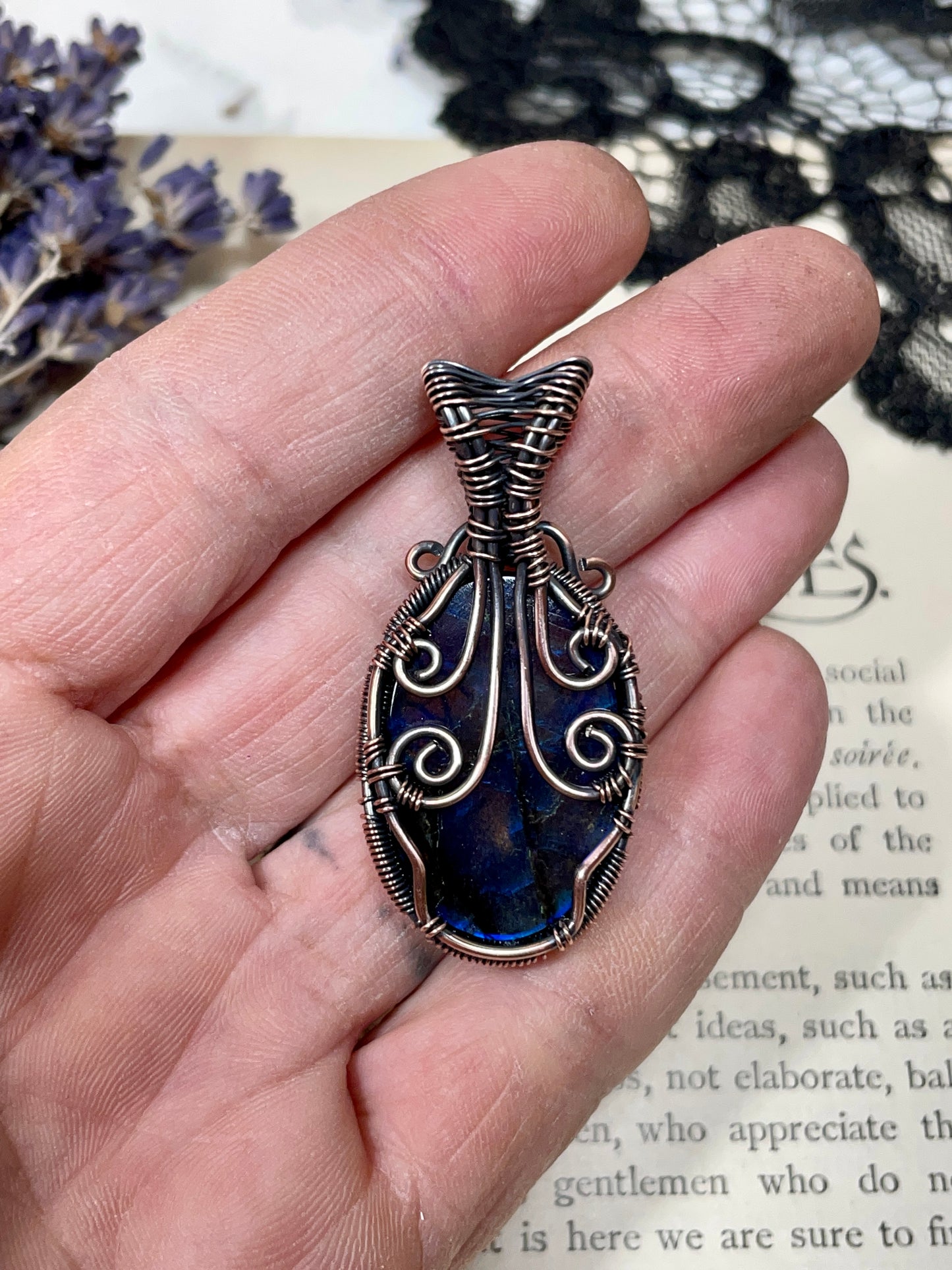 Labradorite Tree of Life Pendant in Copper