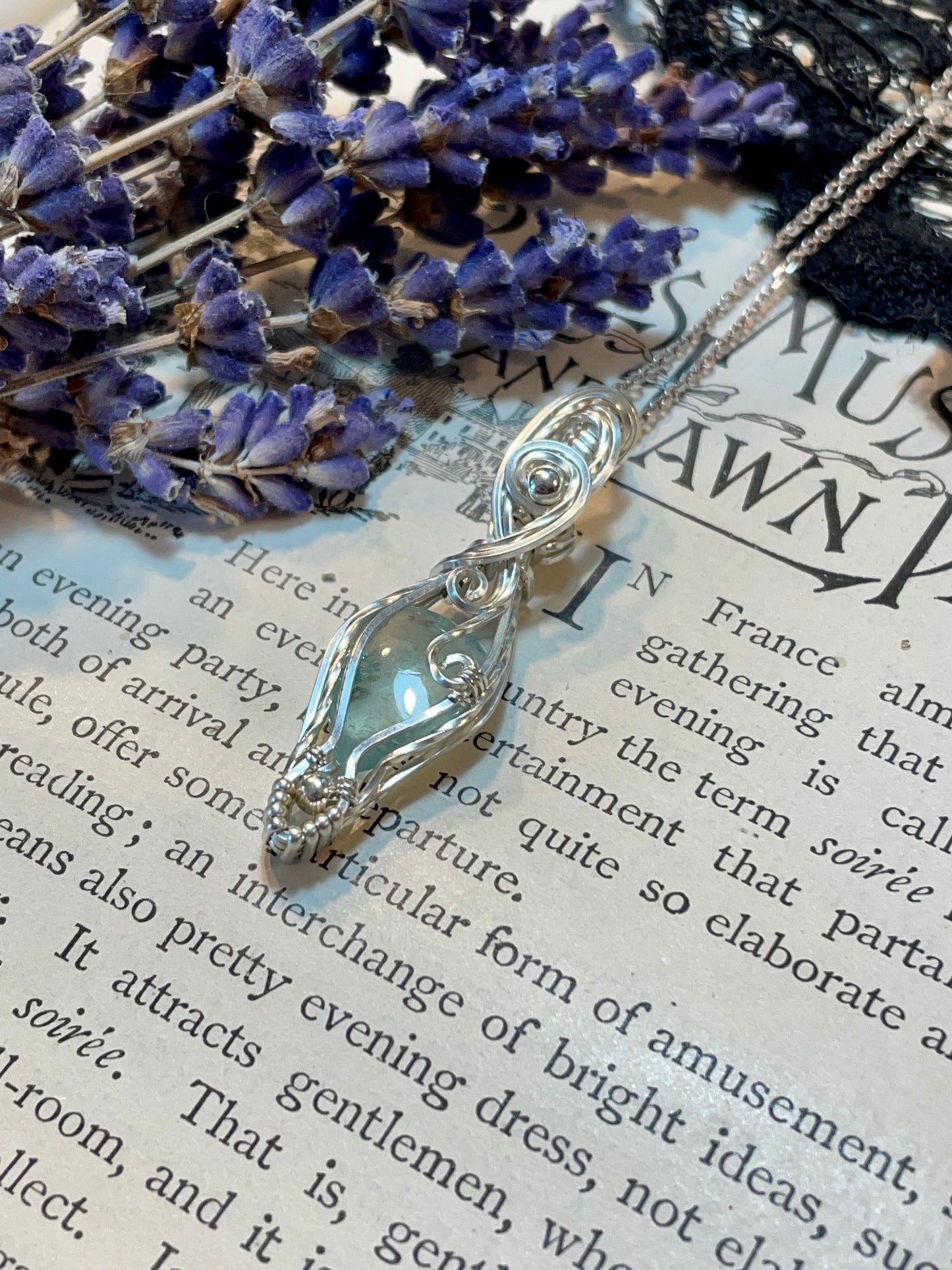 Aquamarine Pendant in Sterling Silver