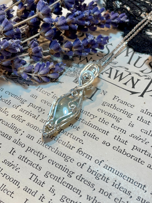 Aquamarine Pendant in Sterling Silver