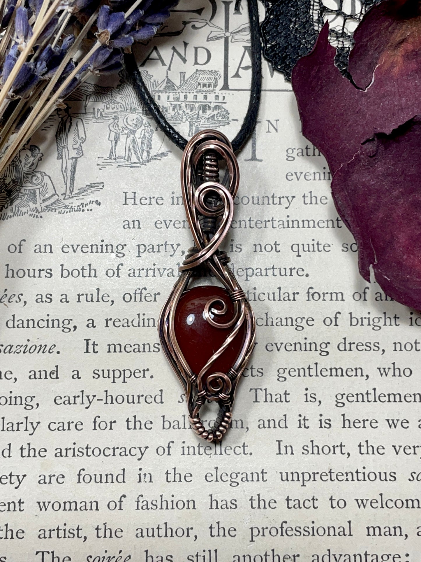 Carnelian Pendant in Copper