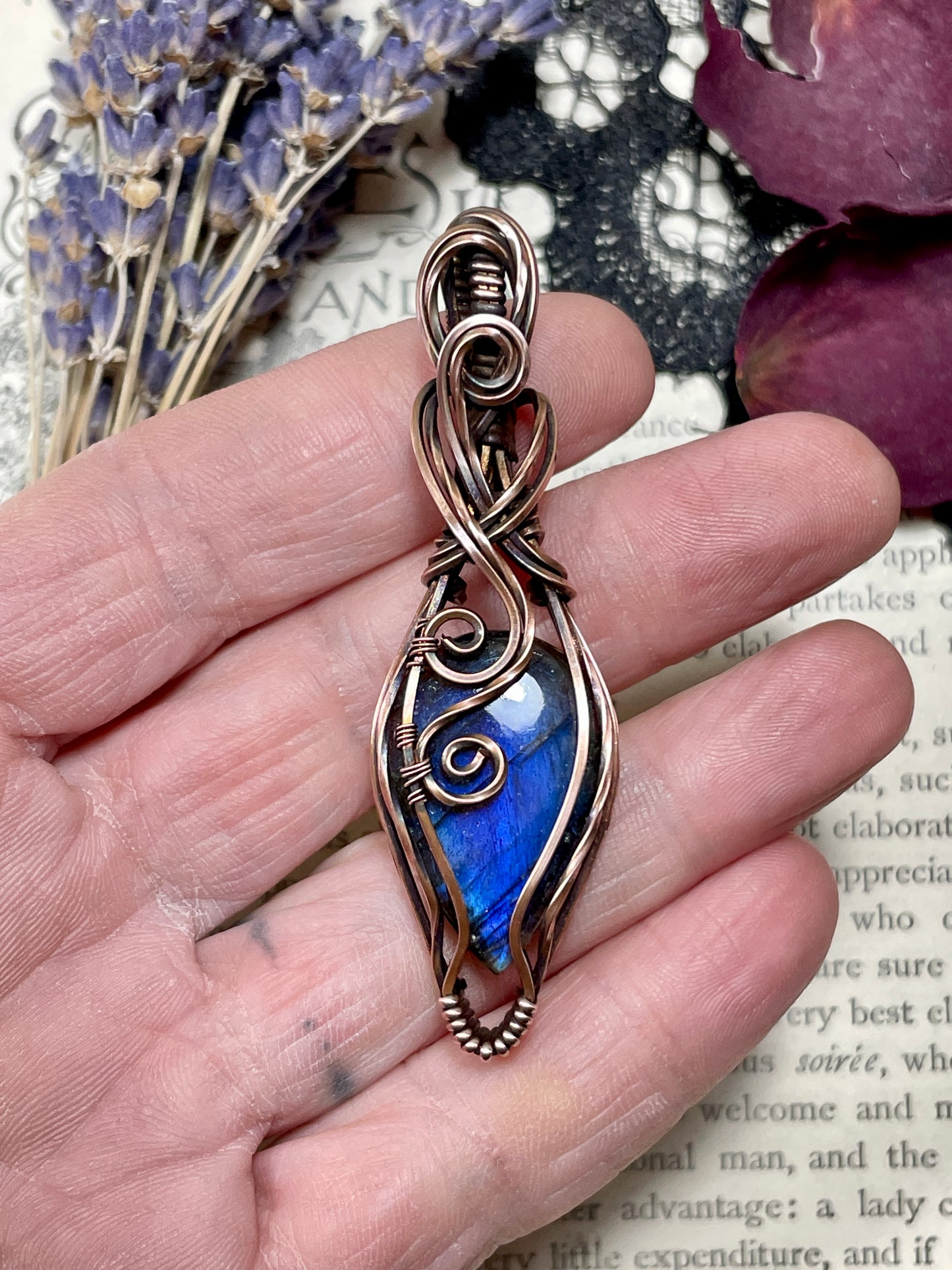 Labradorite Pendant in Copper