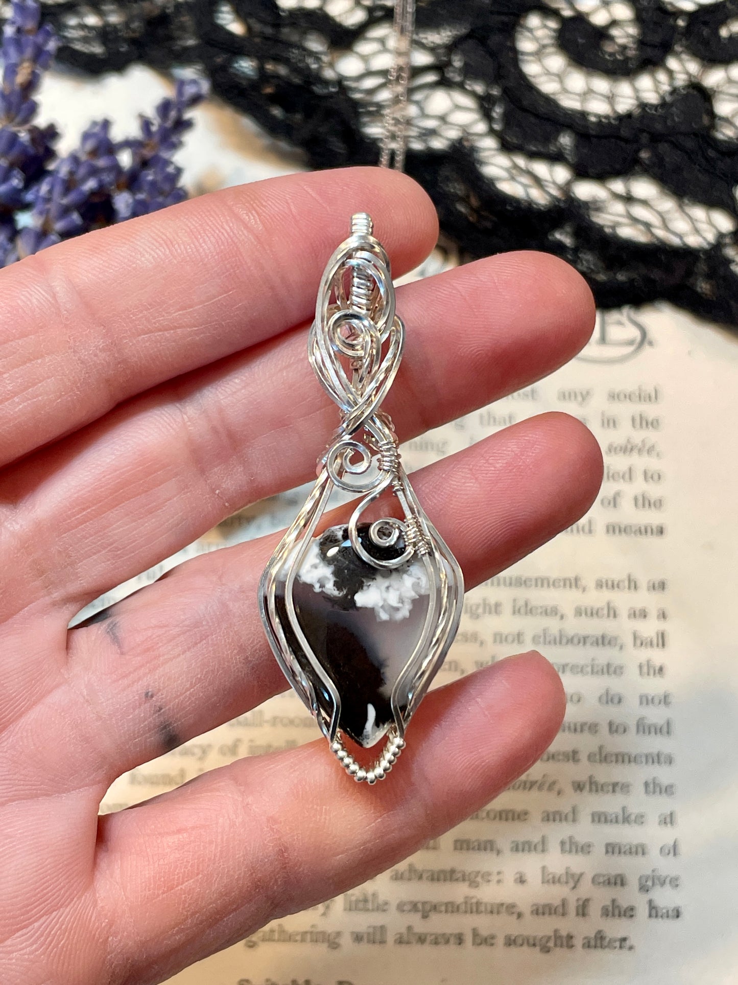 Merlinite Pendant in Sterling Silver