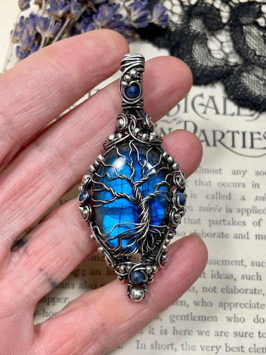 Labradorite Tree of Life Pendant in Sterling Silver