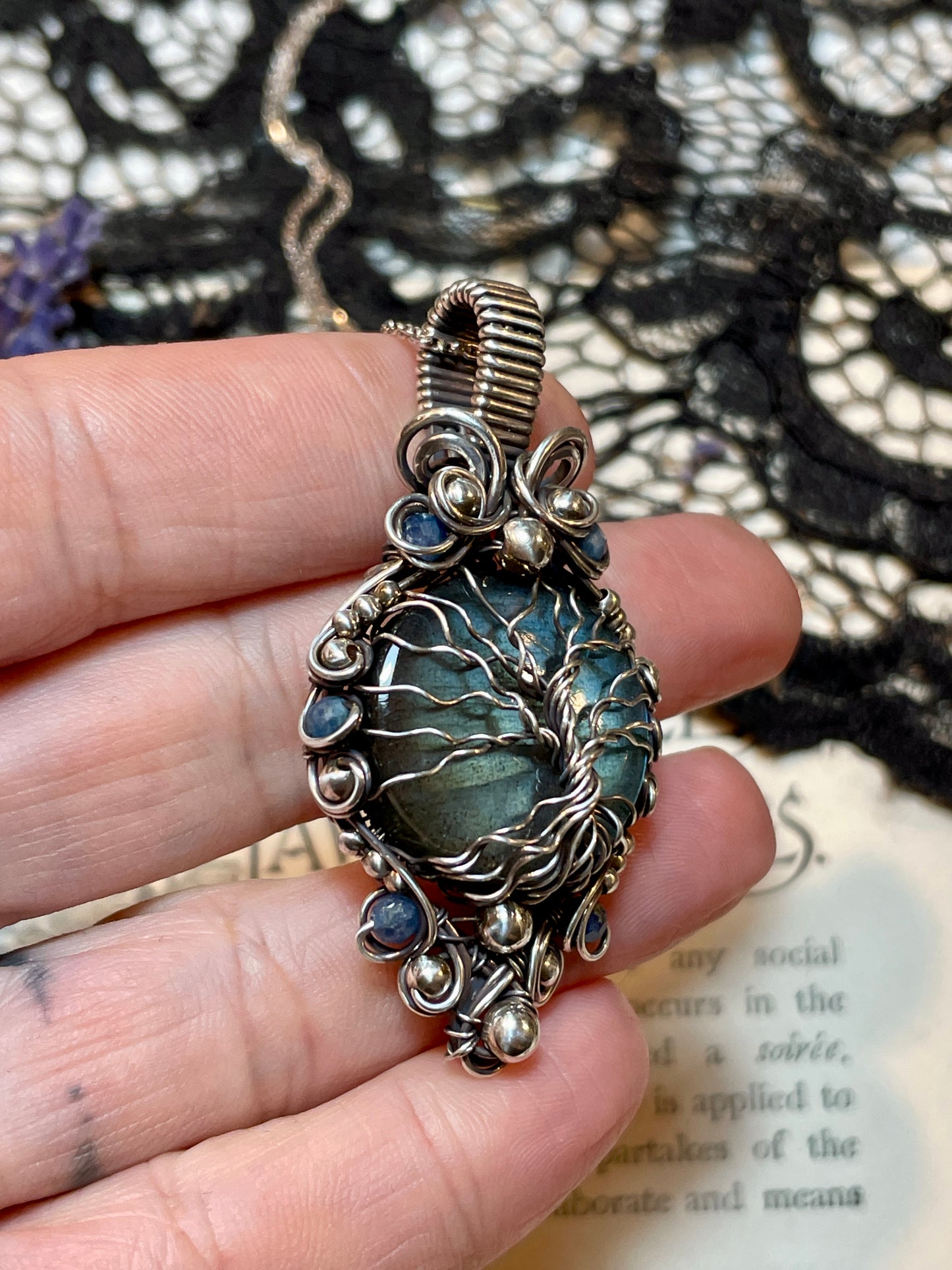 Labradorite Tree of Life Pendant in Sterling Silver