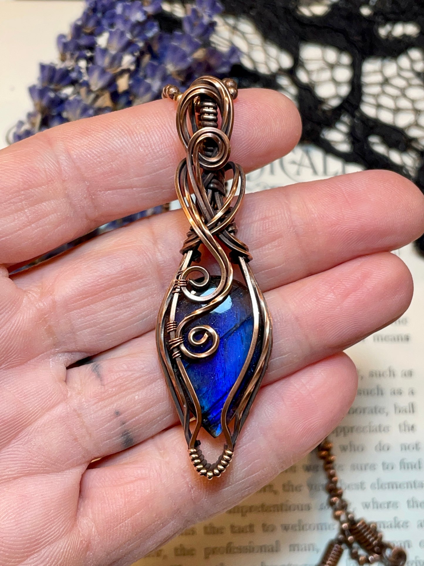 Labradorite Pendant in Copper