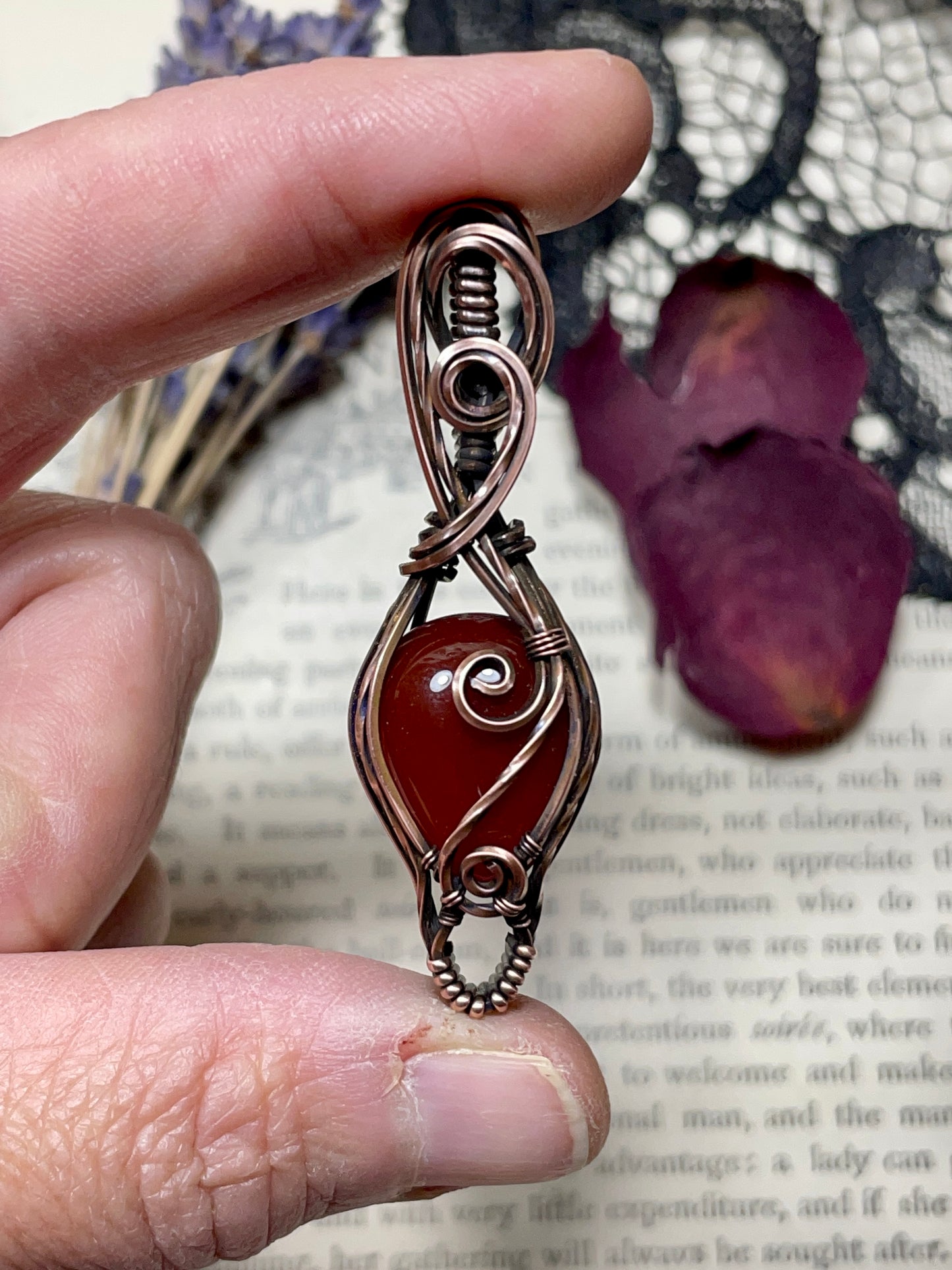 Carnelian Pendant in Copper