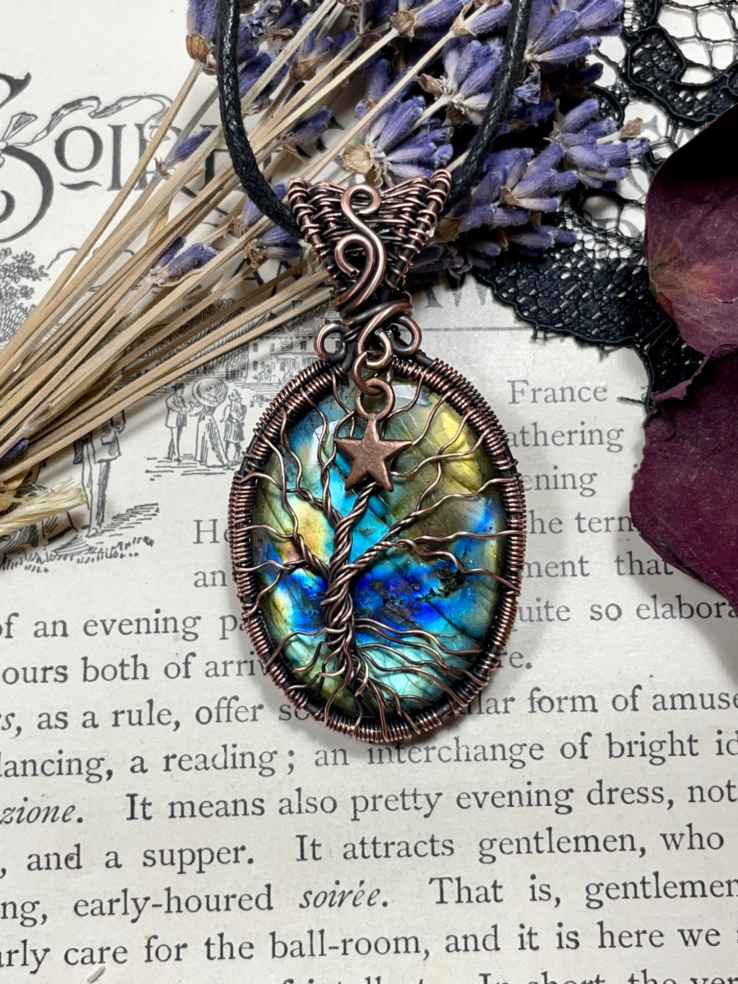 Labradorite Tree of Life Pendant in Copper