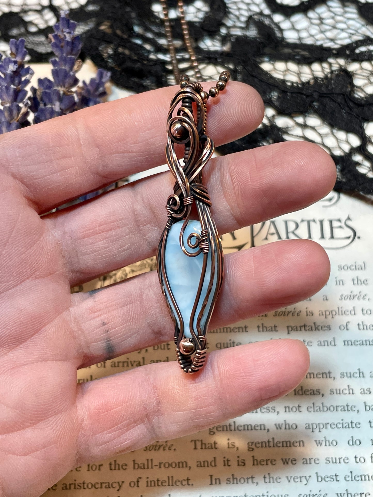 Larimar Pendant in Copper