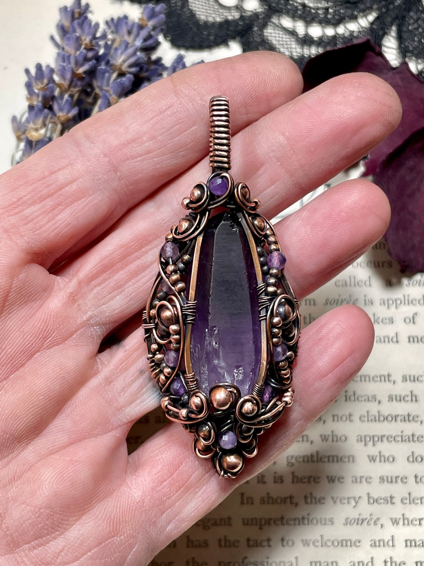 Amethyst (Tutu Amethyst) Pendant in Copper