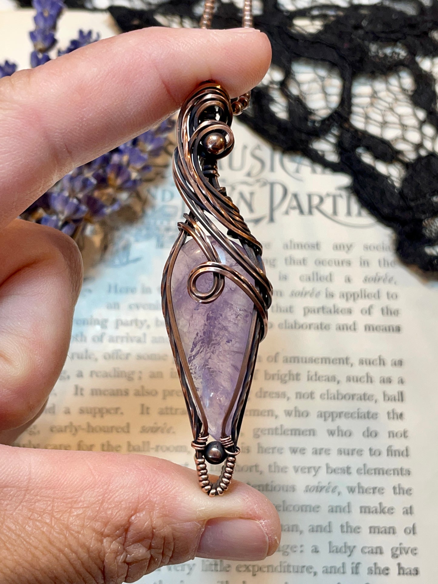 Amethyst Pendant in Copper