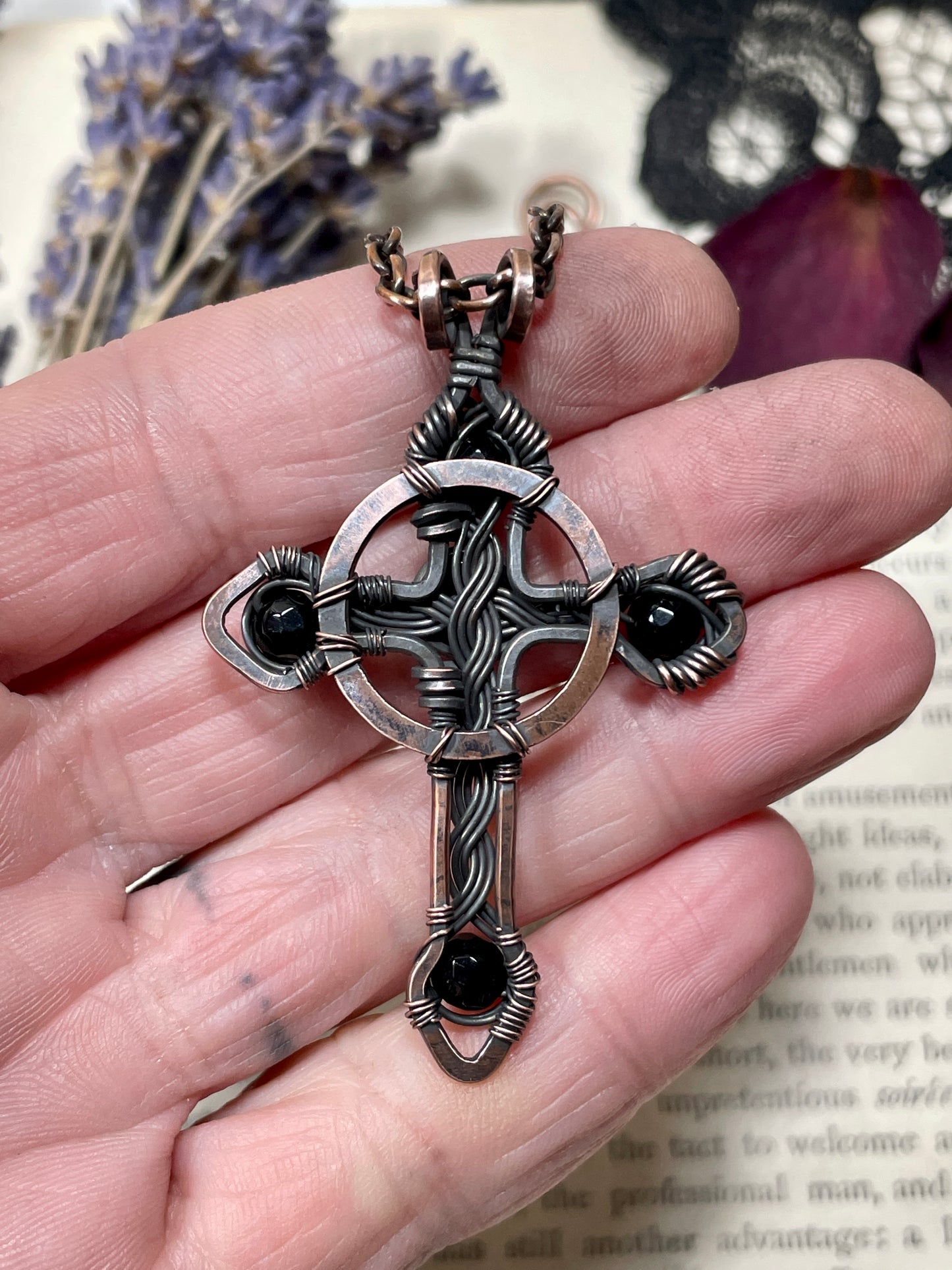 Onyx Celtic Cross Pendant