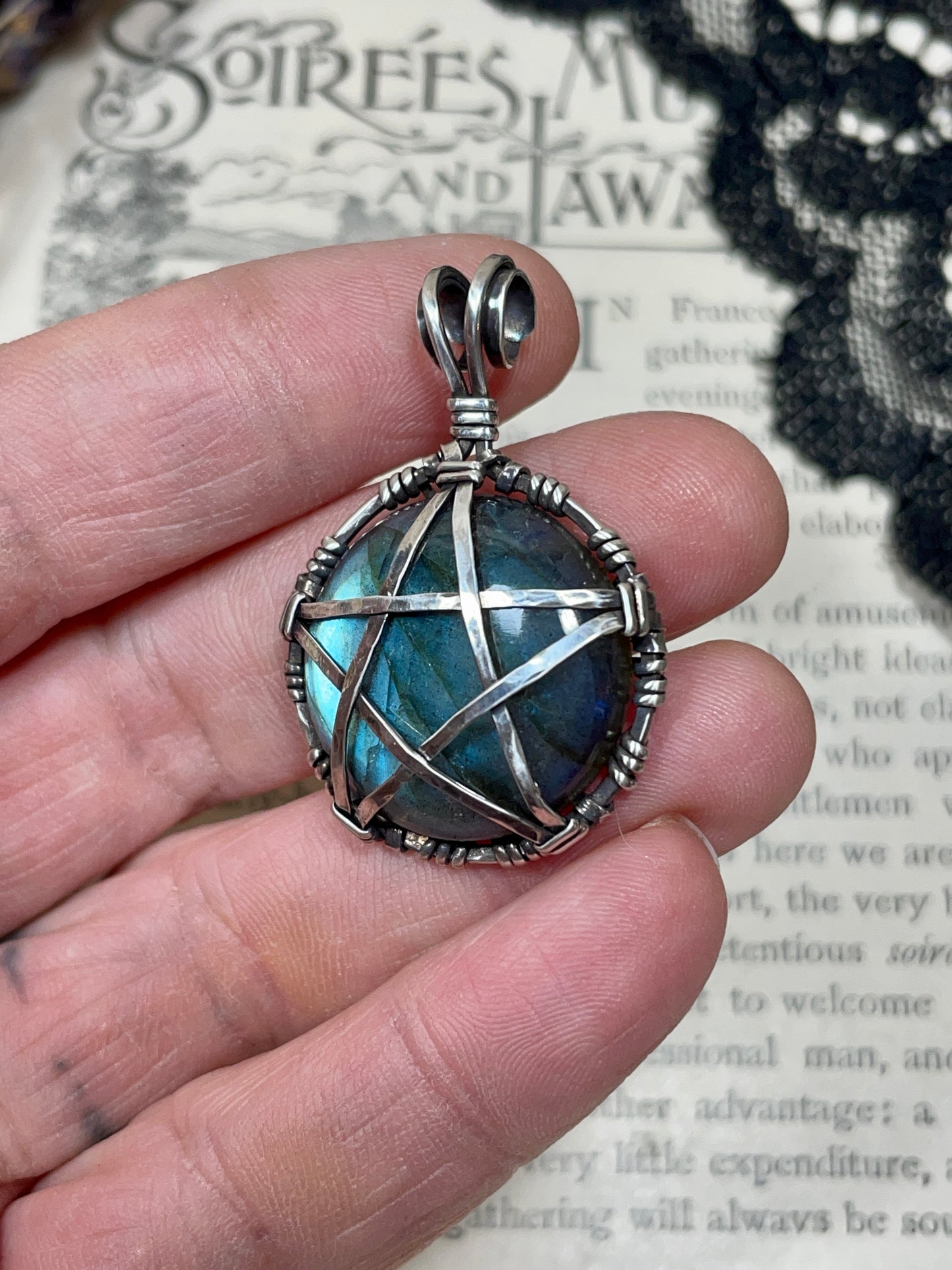 Labradorite Pentacle Pendant in Sterling Silver