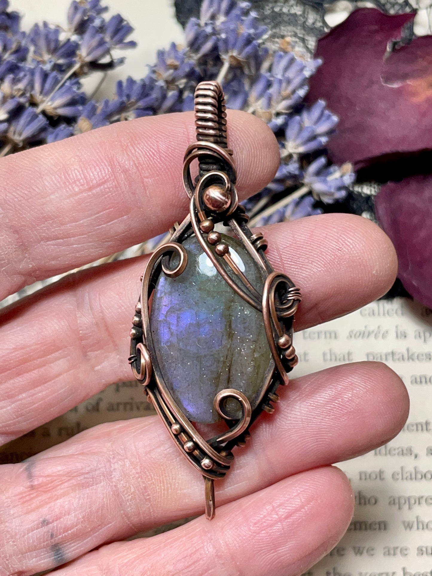 Labradorite Pendant in Copper