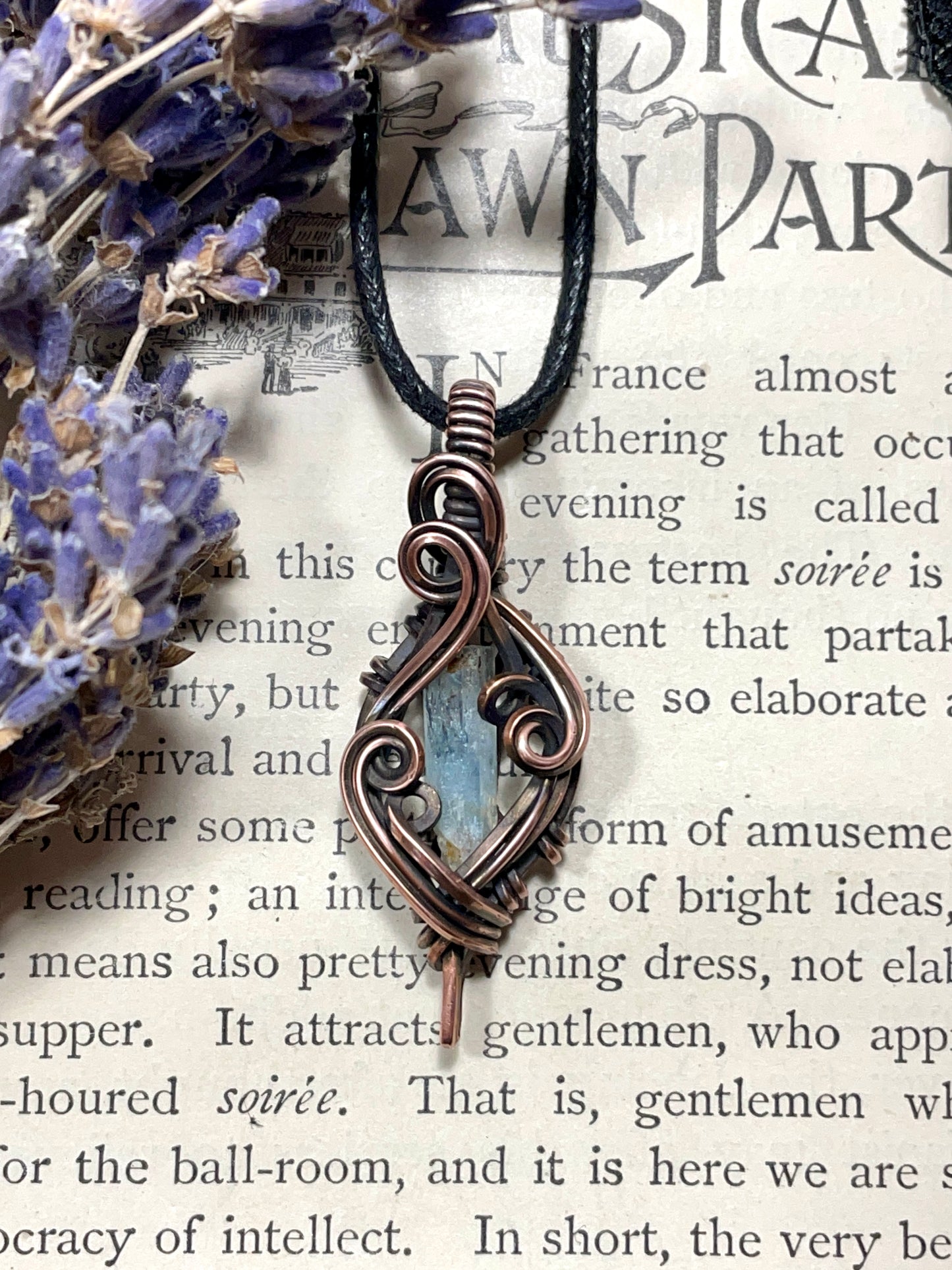 Aquamarine (Natural Raw Aquamarine Crystal) Pendant in Copper #2