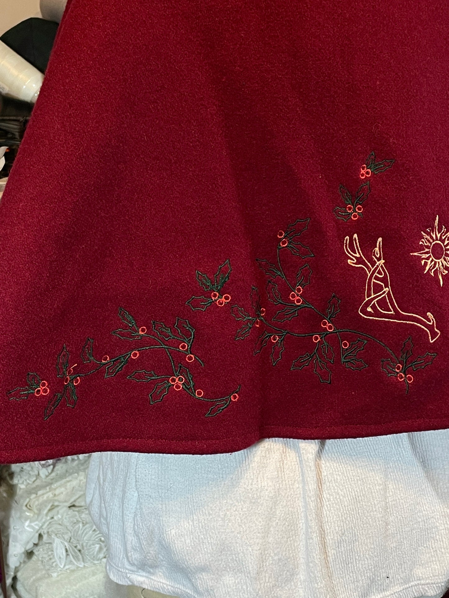 Holly King Red Wool Capelet