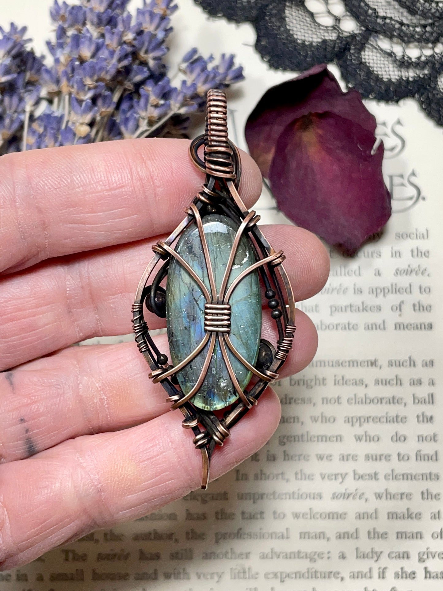 Labradorite Pendant in Copper