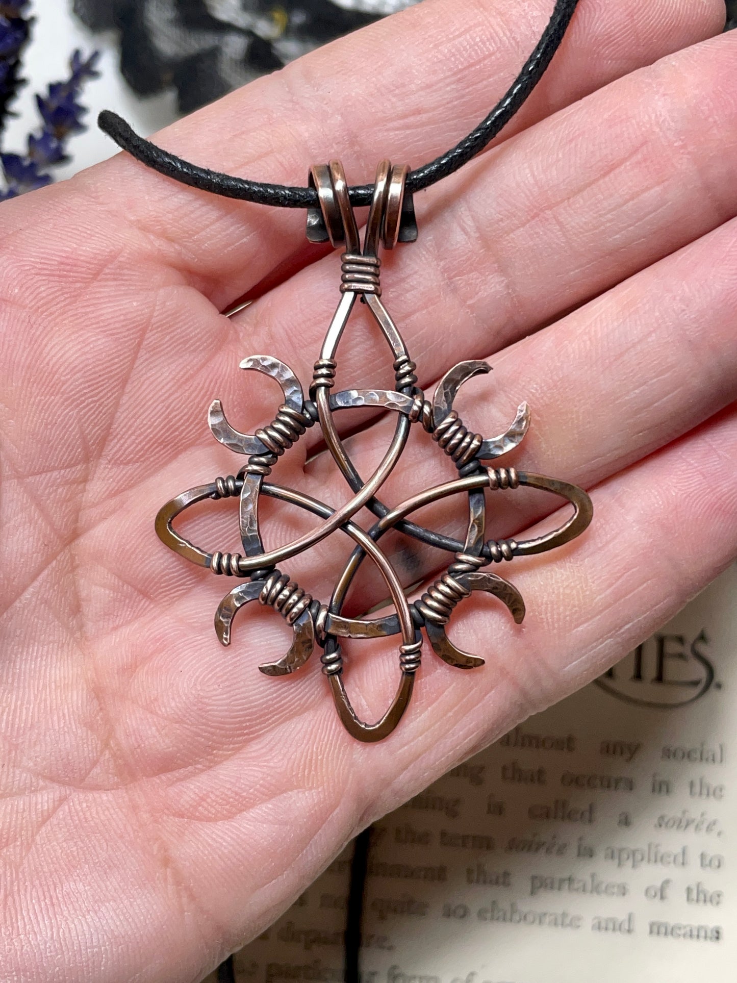 Witches Knot Pendant in Antiqued Copper (#1)