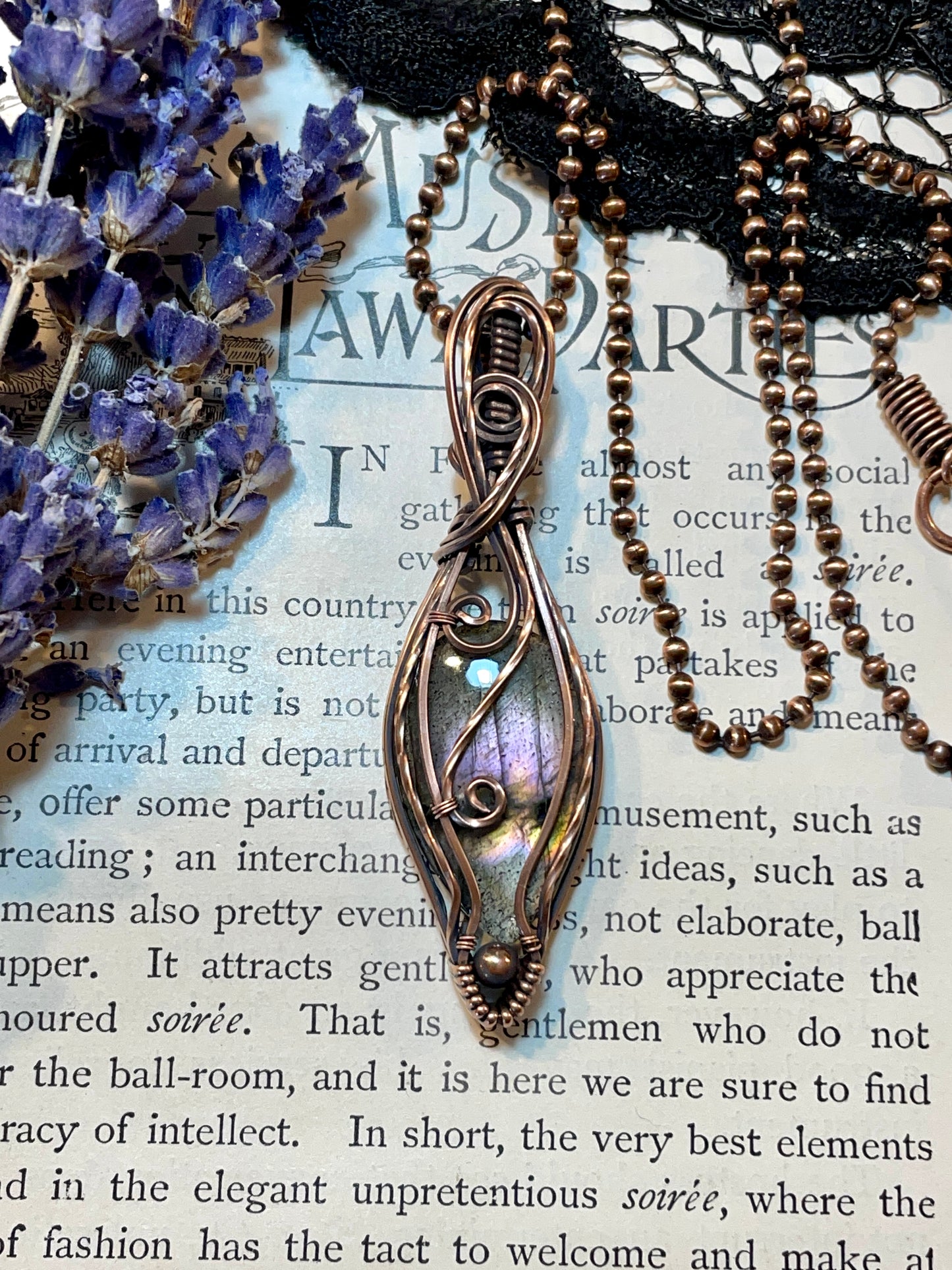 Labradorite Pendant in Copper