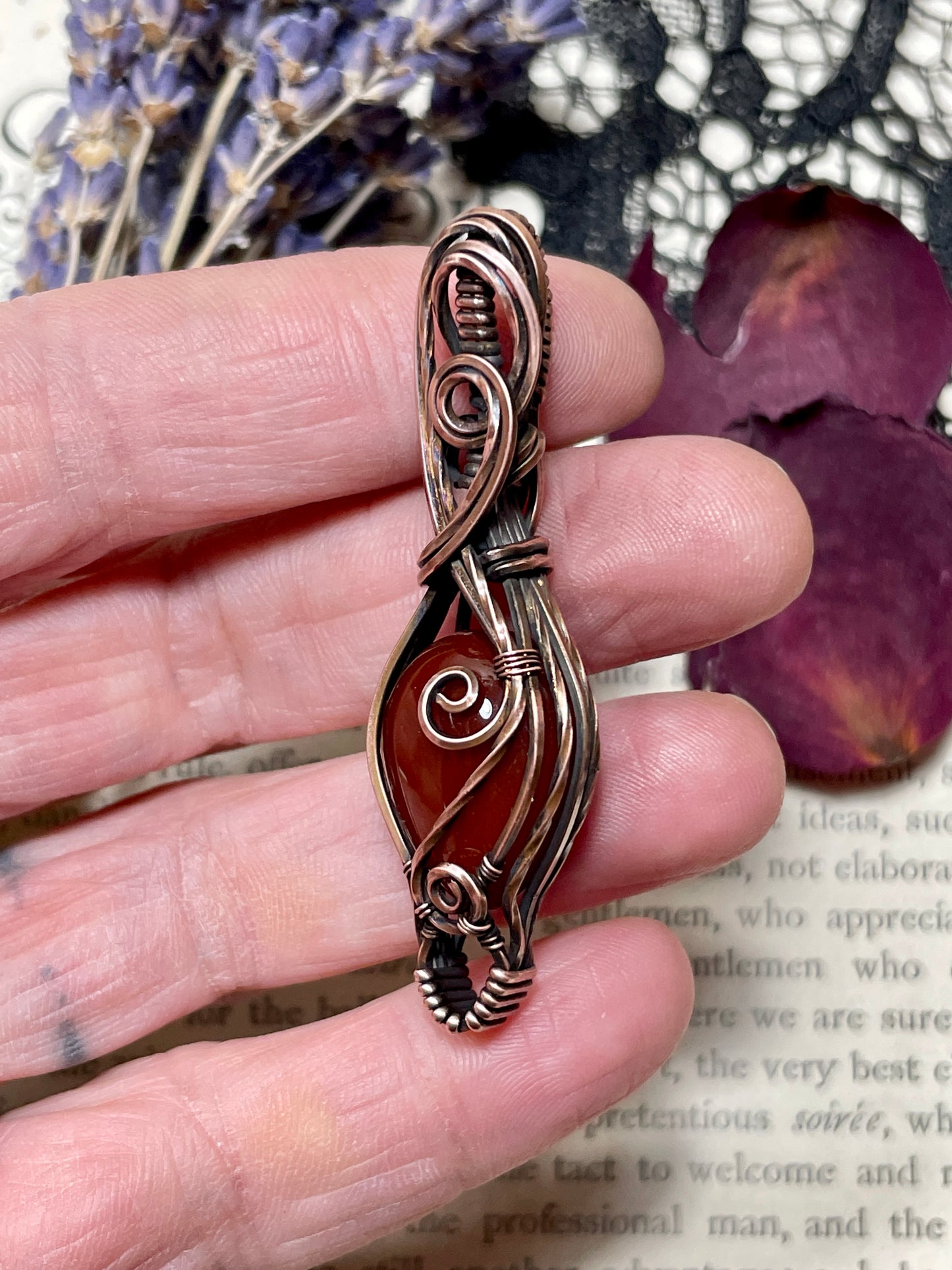 Carnelian Pendant in Copper