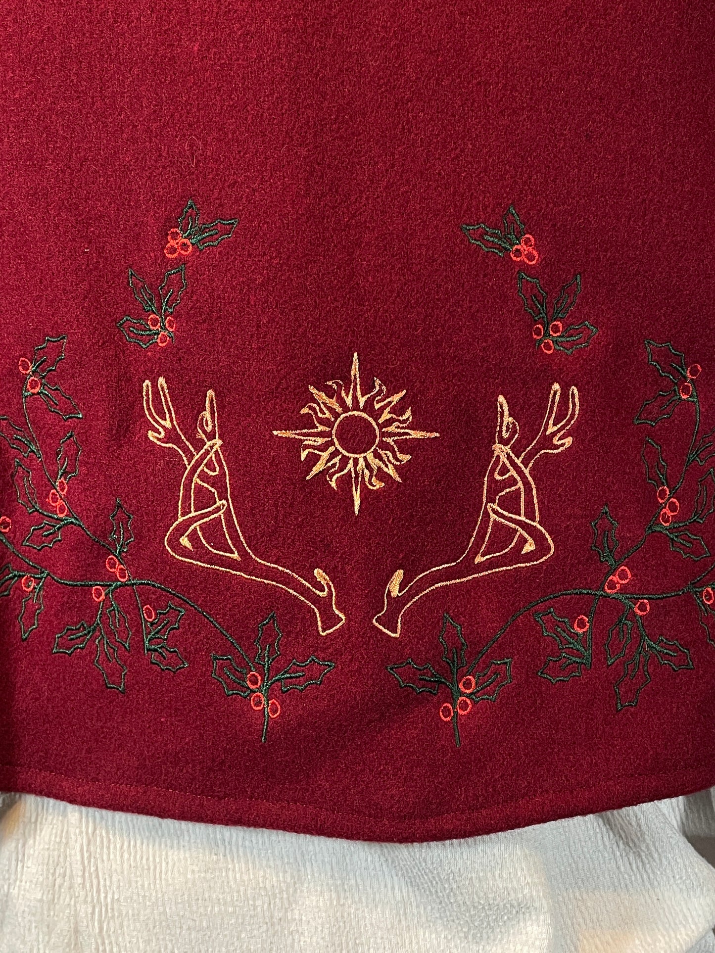 Holly King Red Wool Capelet