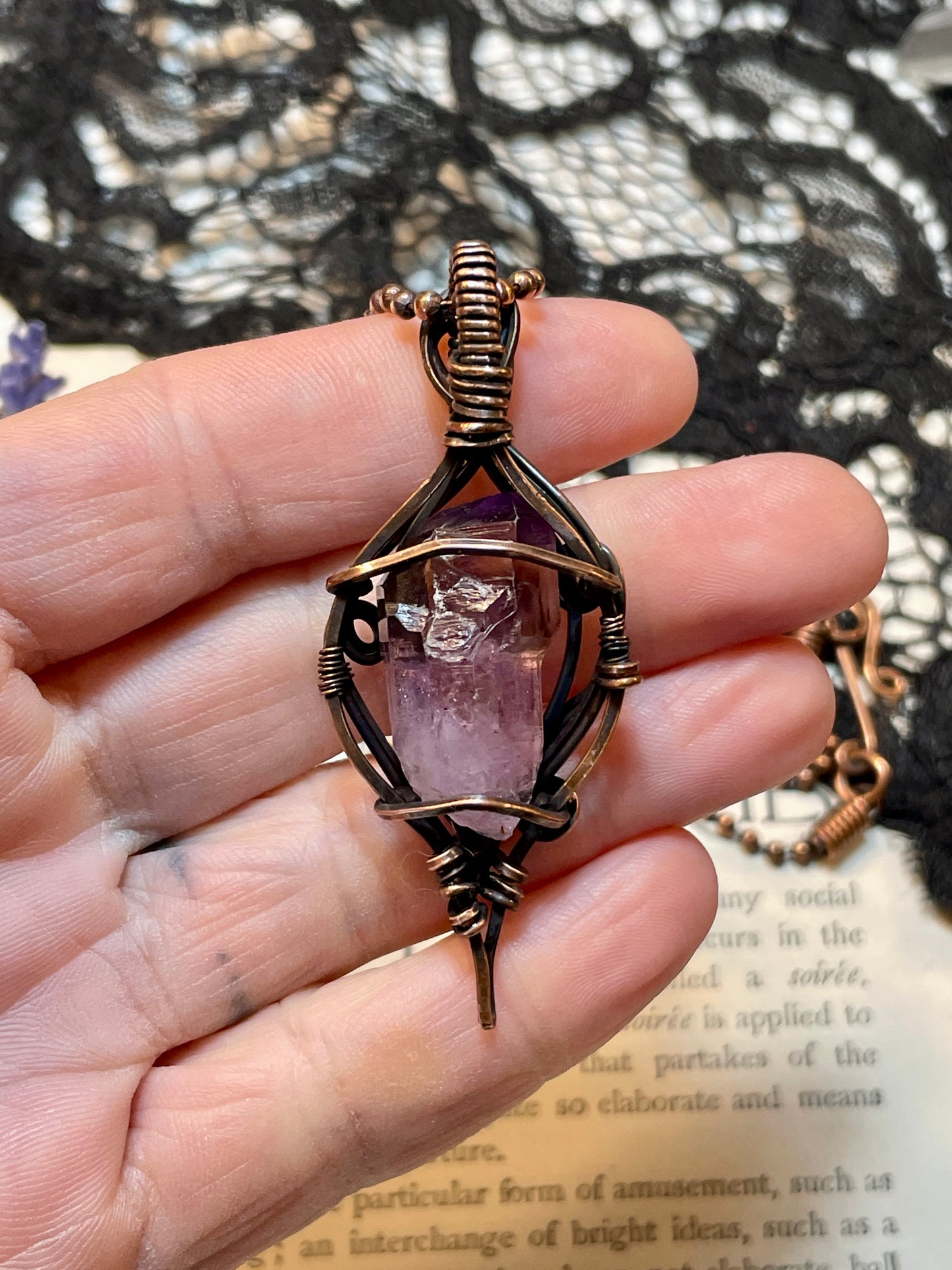 Amethyst (Shangaan Amethyst Crystal Point) in Copper