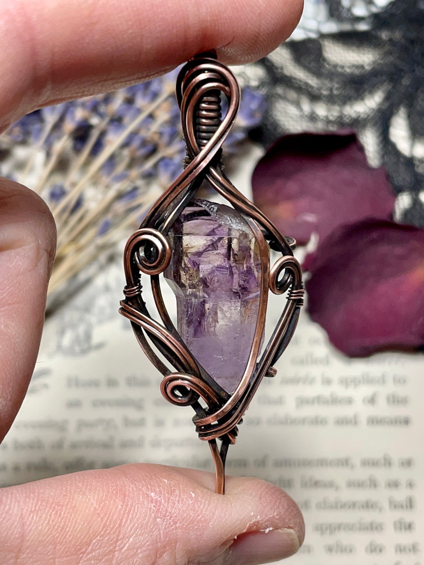 Amethyst (Shangaan Amethyst Crystal Point) in Copper