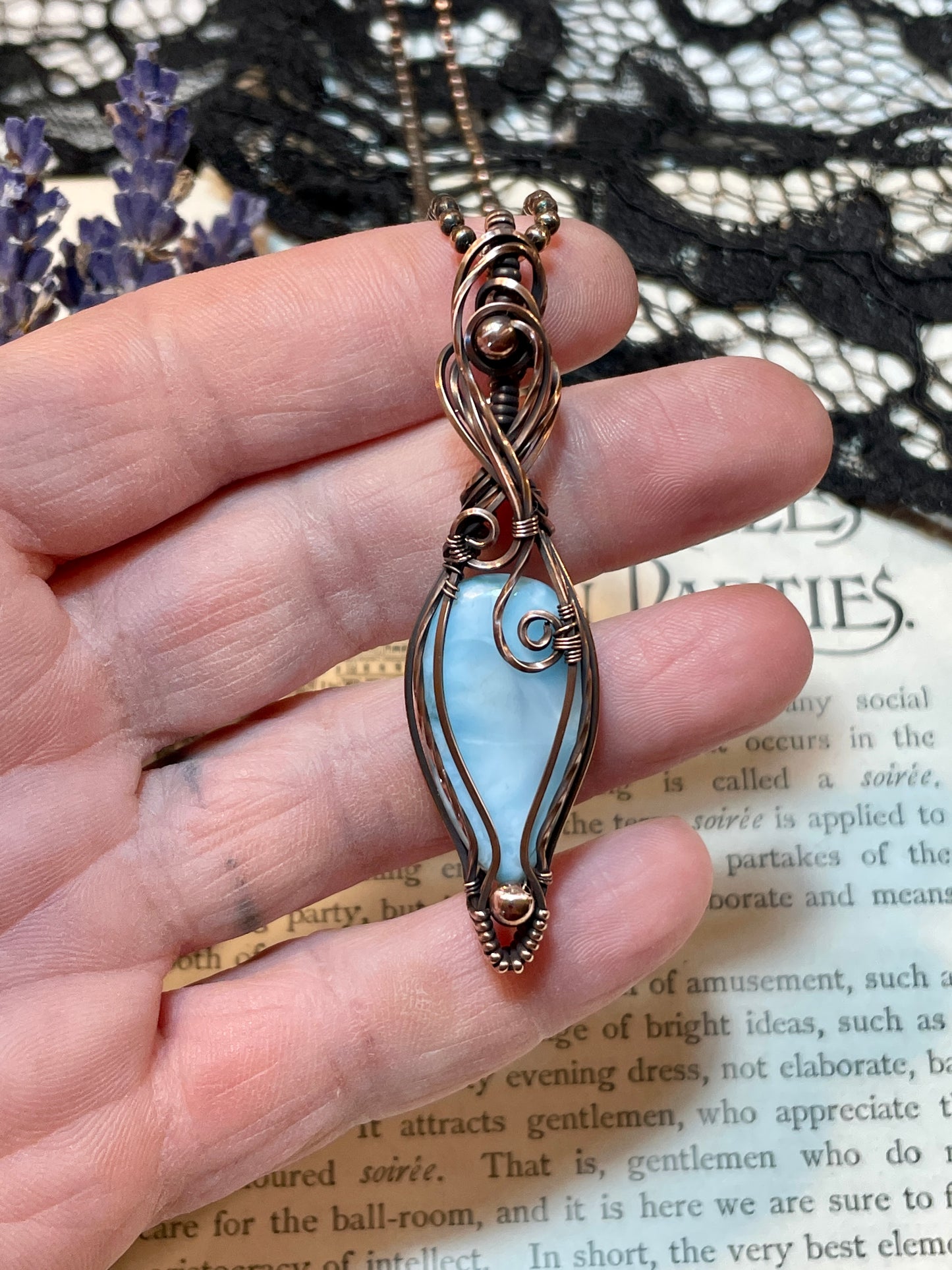 Larimar Pendant in Copper