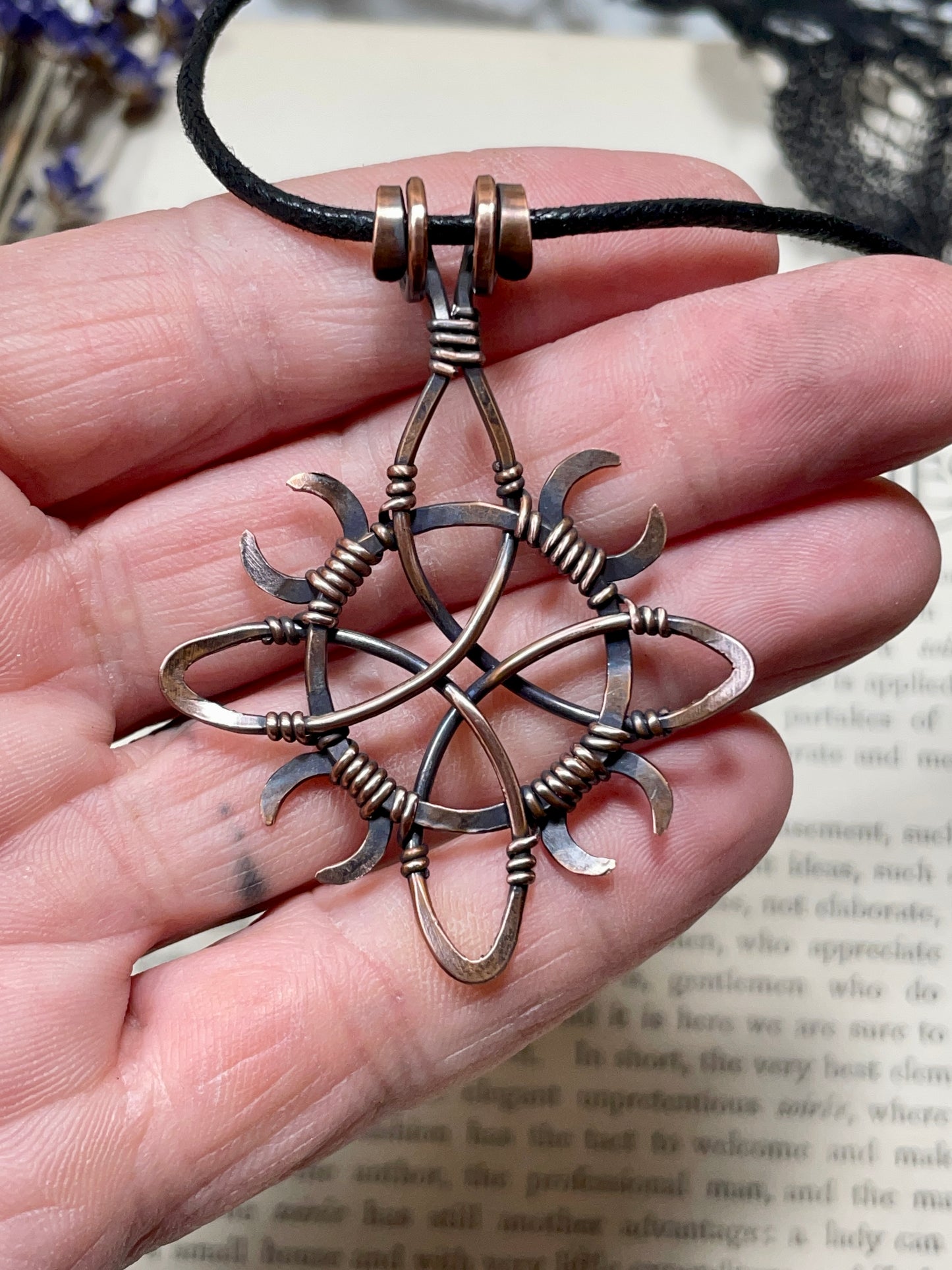 Witches Knot Pendant in Antiqued Copper (#1)