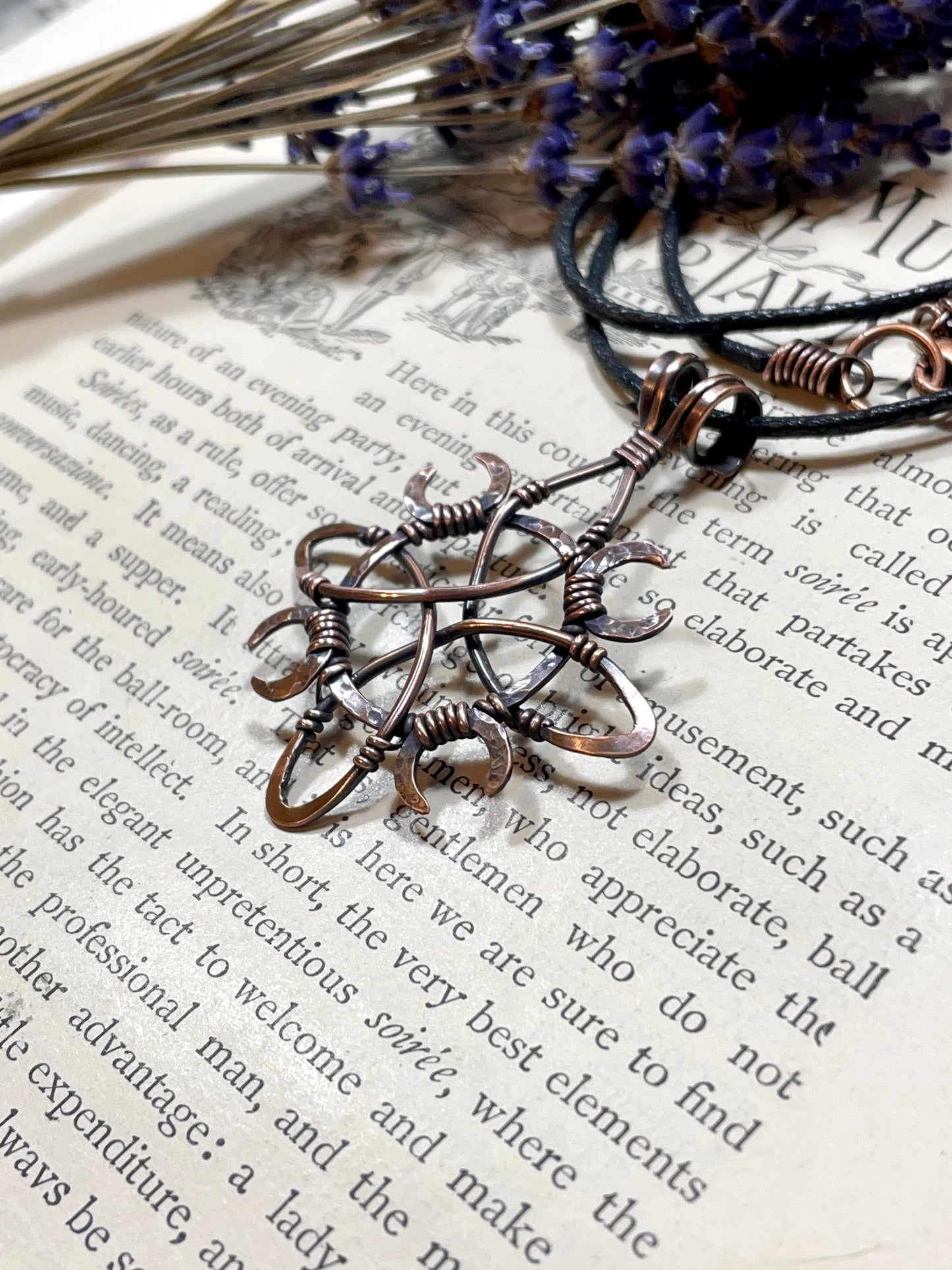 Witches Knot Pendant in Antiqued Copper (#1)