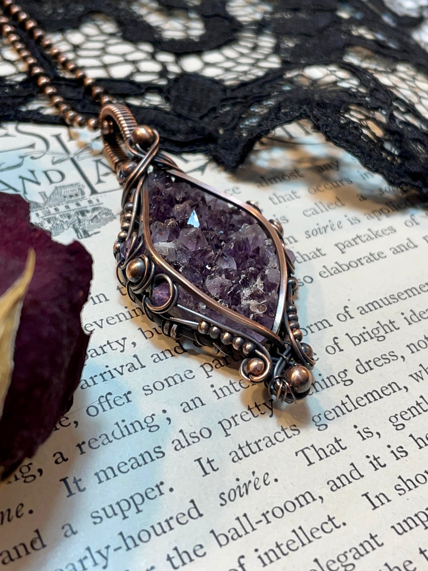 Amethyst (Thunder Bay, Ontario Amethyst Cluster) in Copper