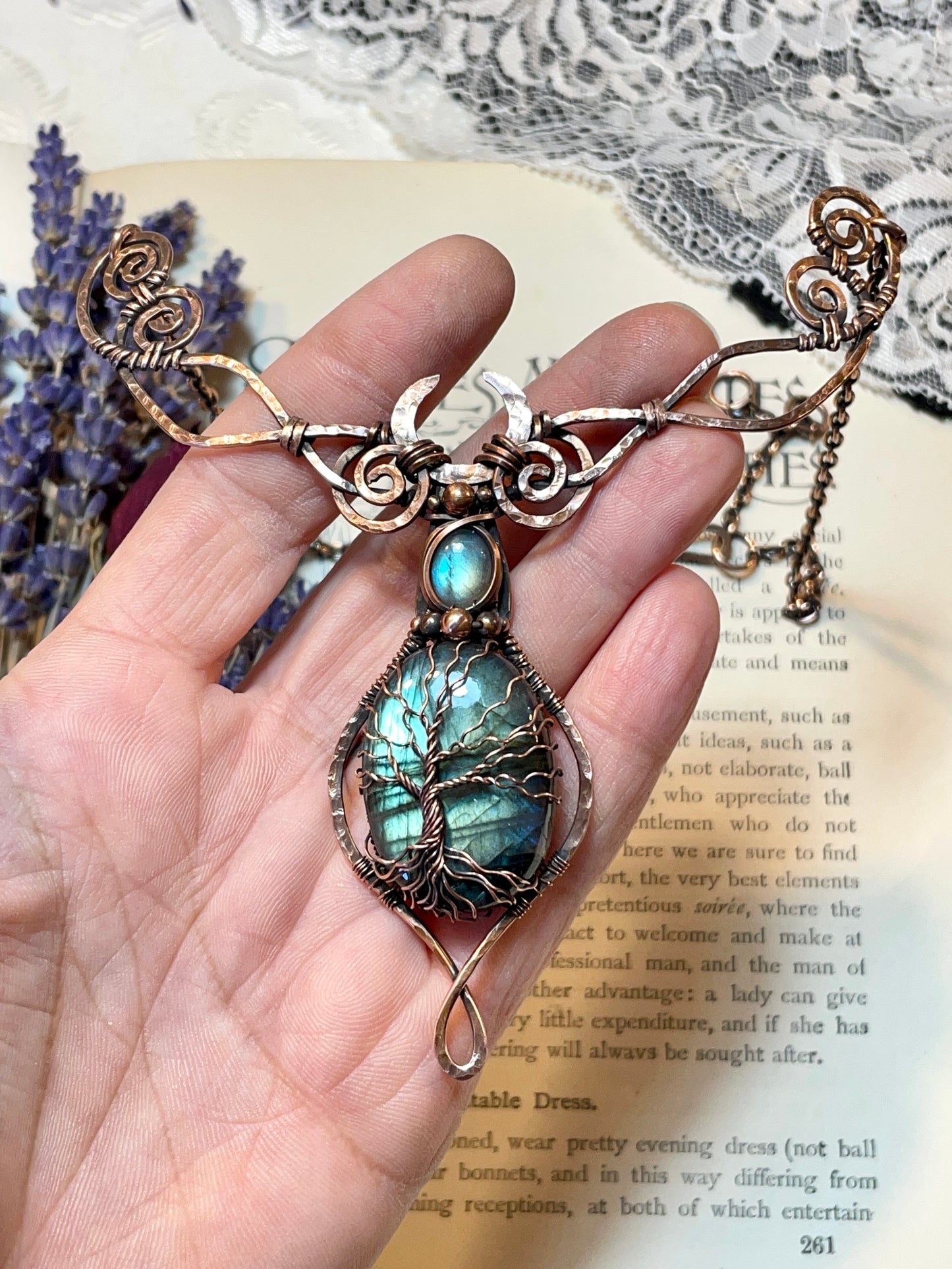 Labradorite Tree of Life Collar in Copper