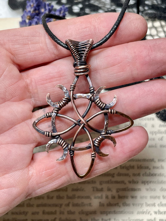 Witches Knot Pendant in Antiqued Copper (#3)