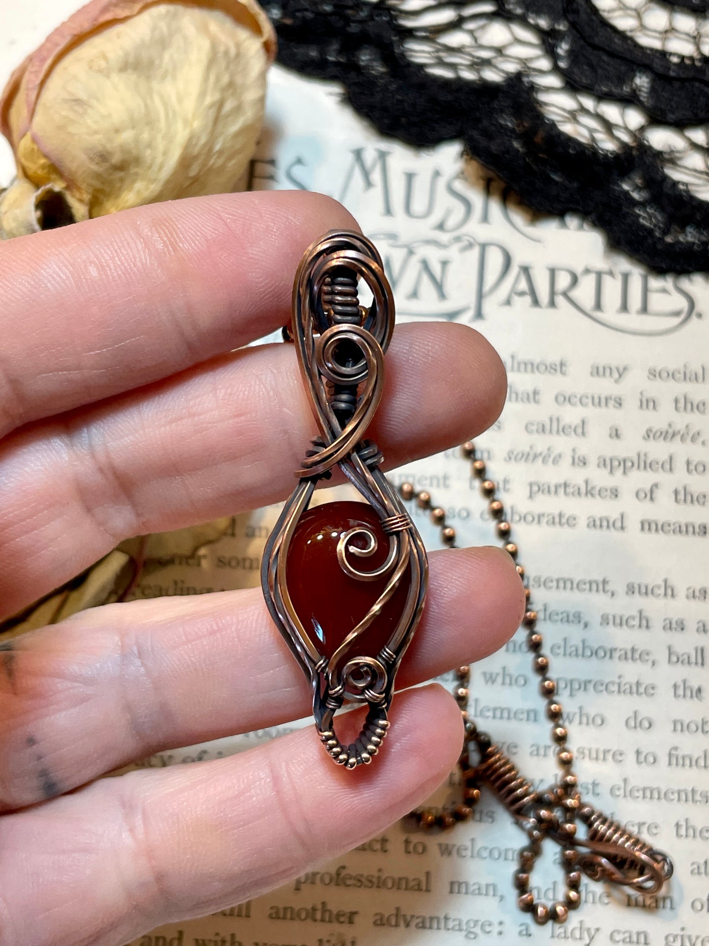 Carnelian Pendant in Copper