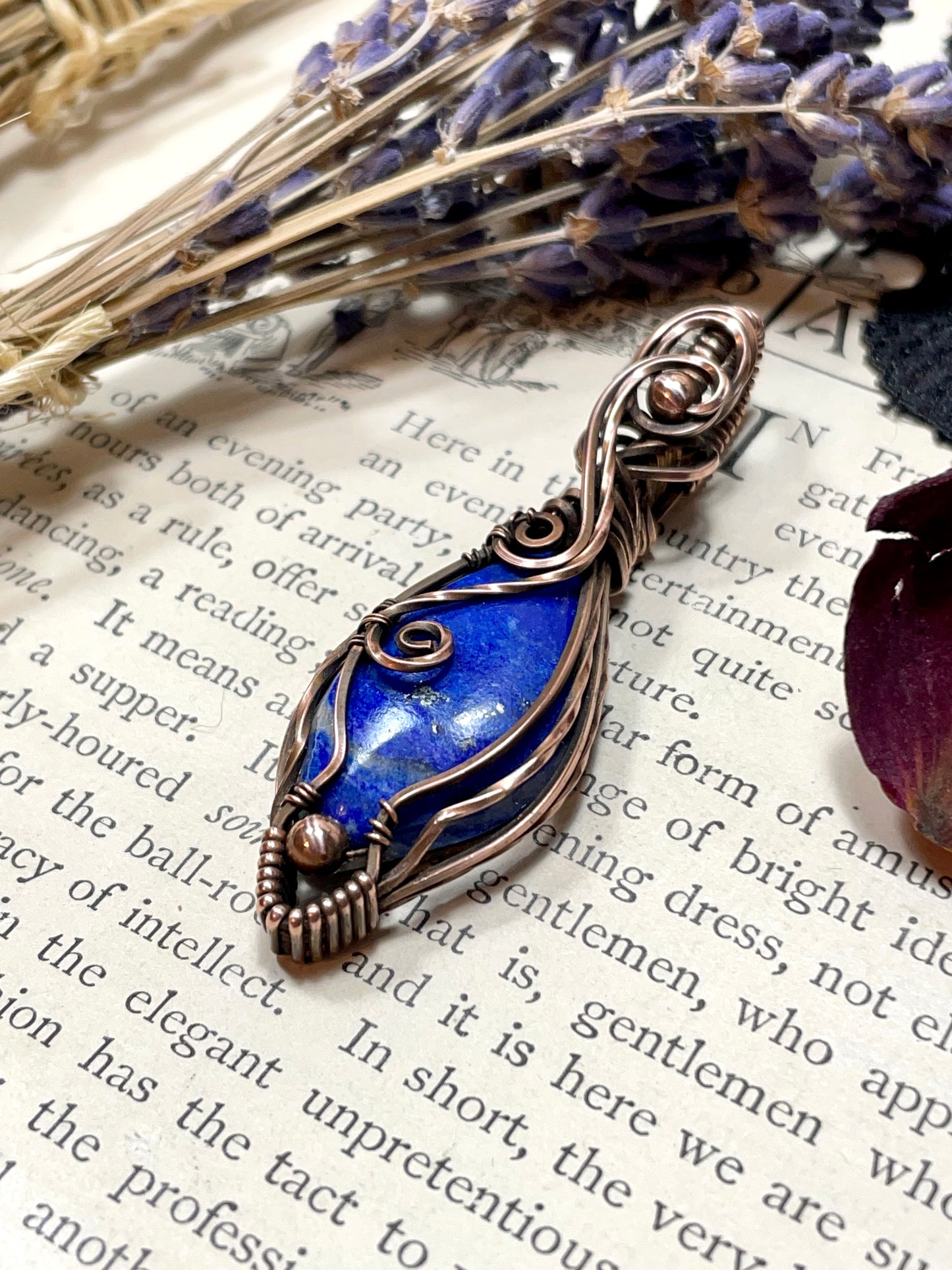 Lapis Lazuli Pendant in Copper