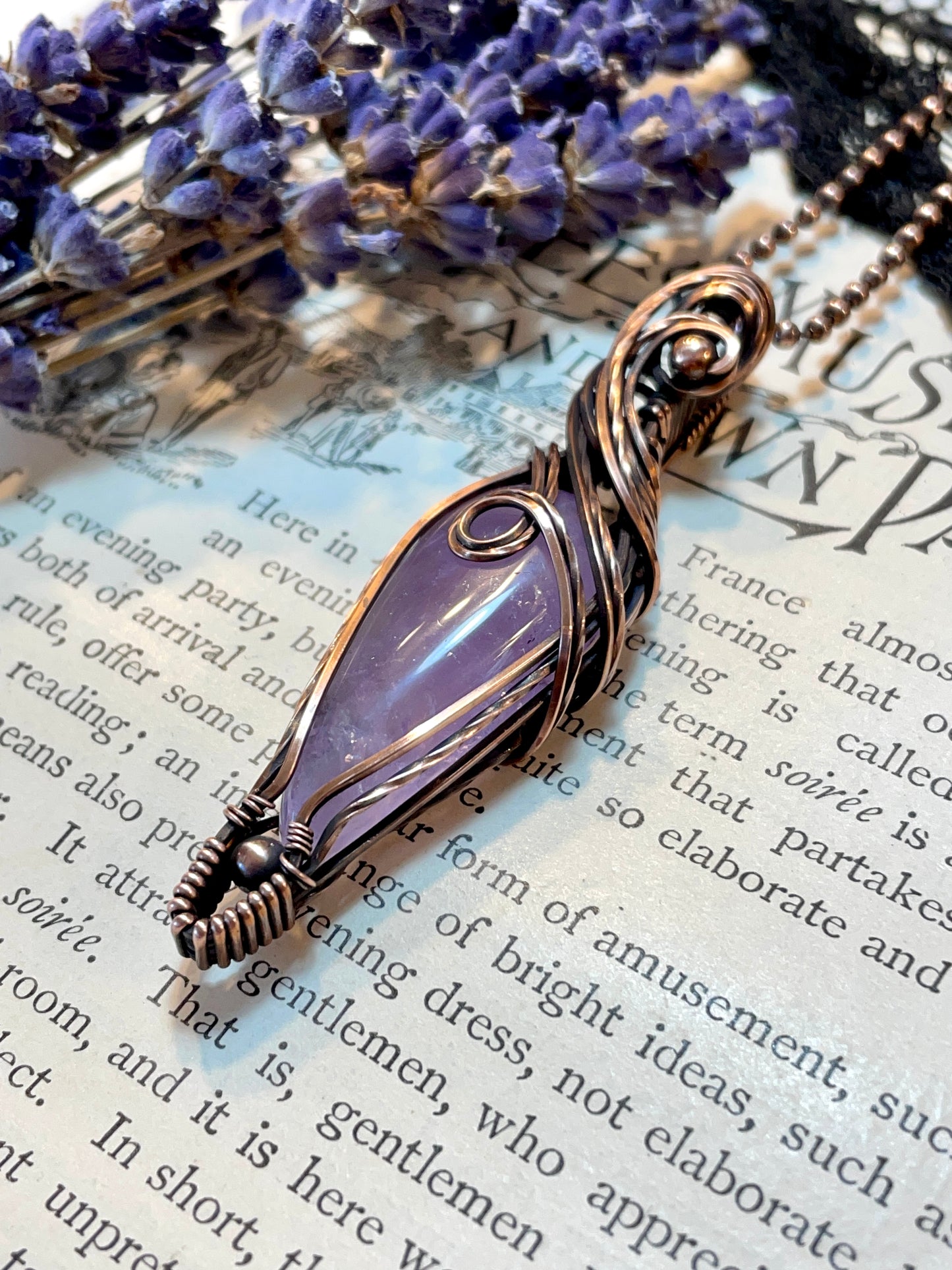 Amethyst Pendant in Copper