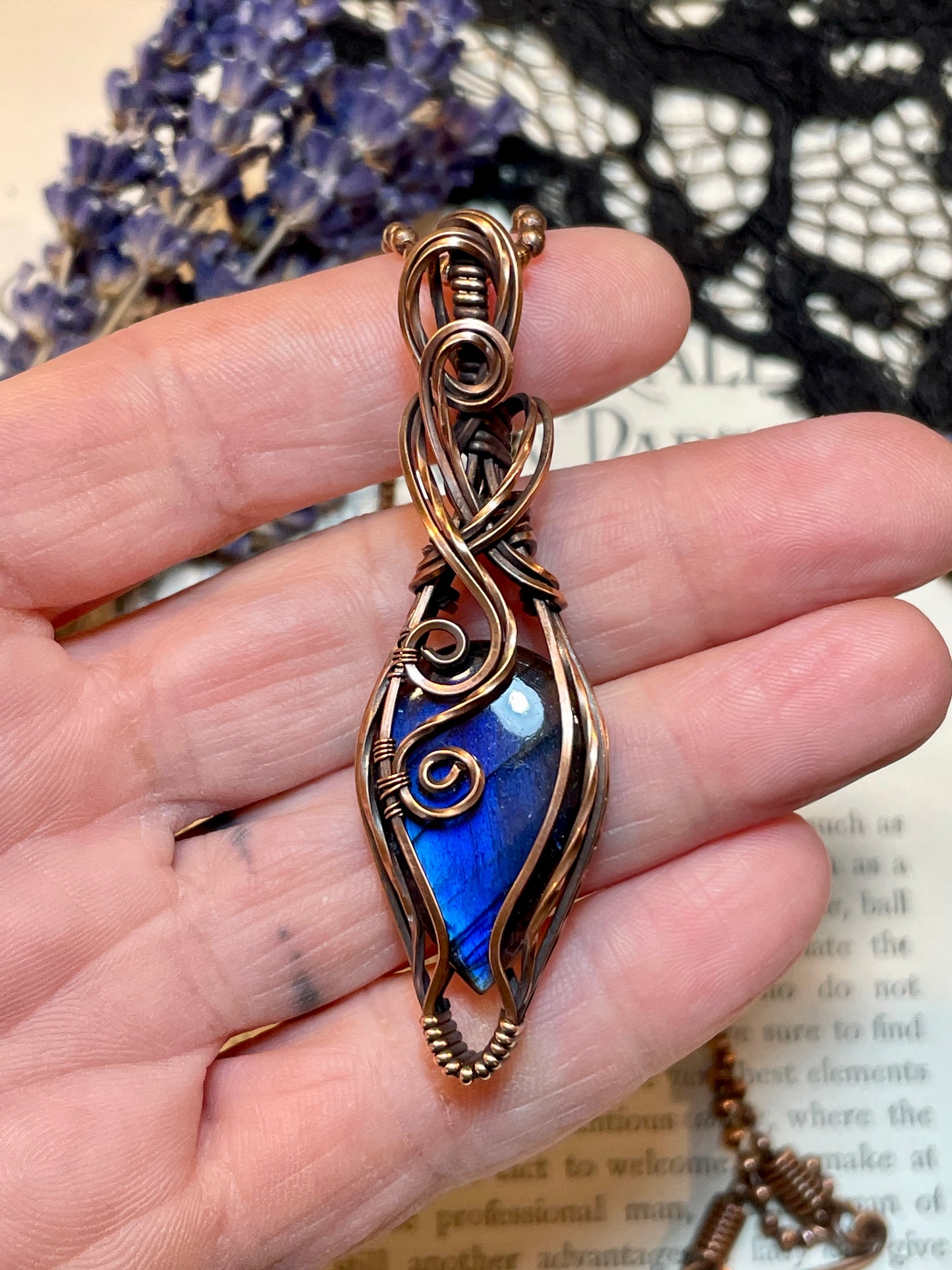 Labradorite Pendant in Copper