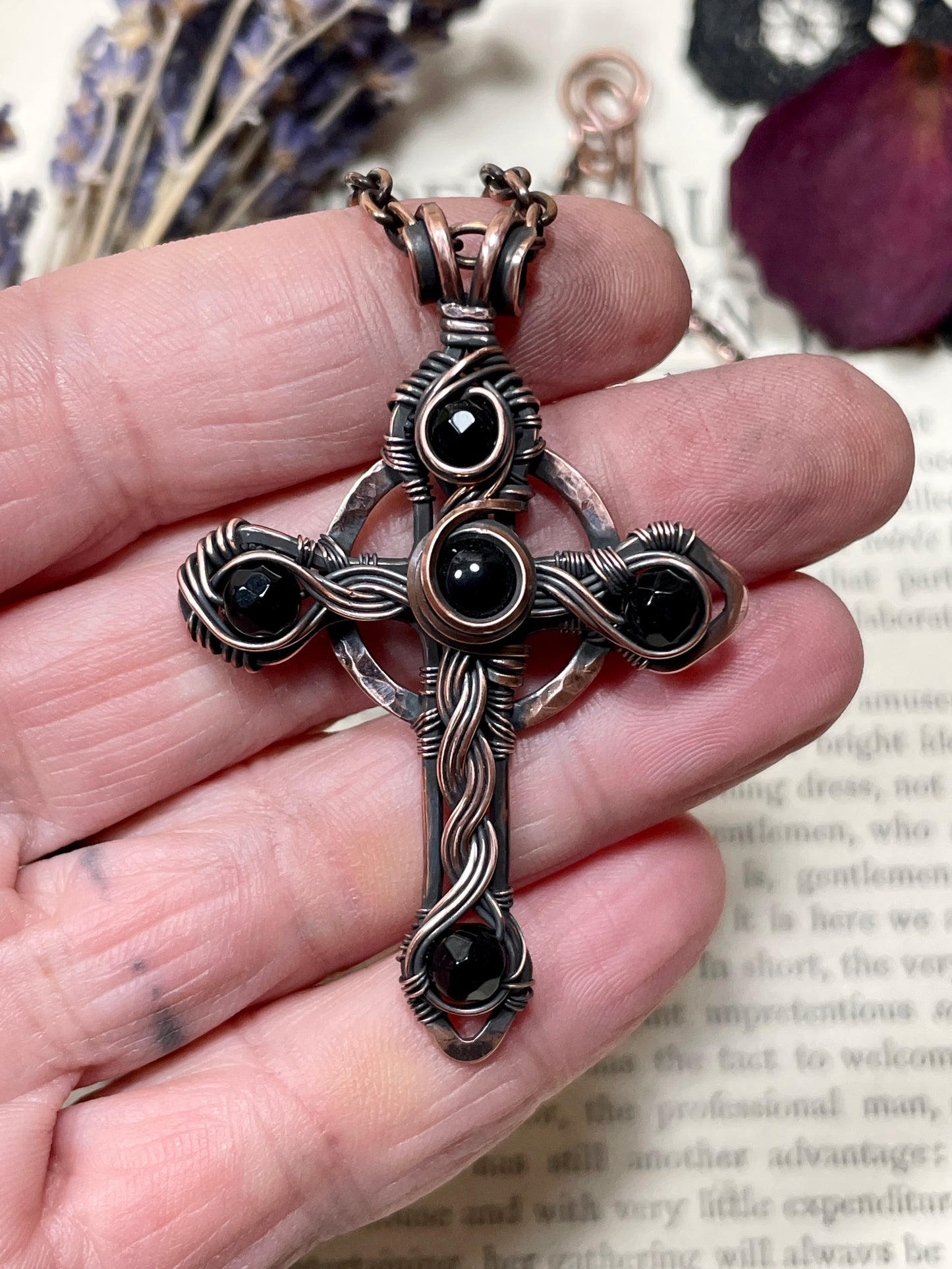 Onyx Celtic Cross Pendant