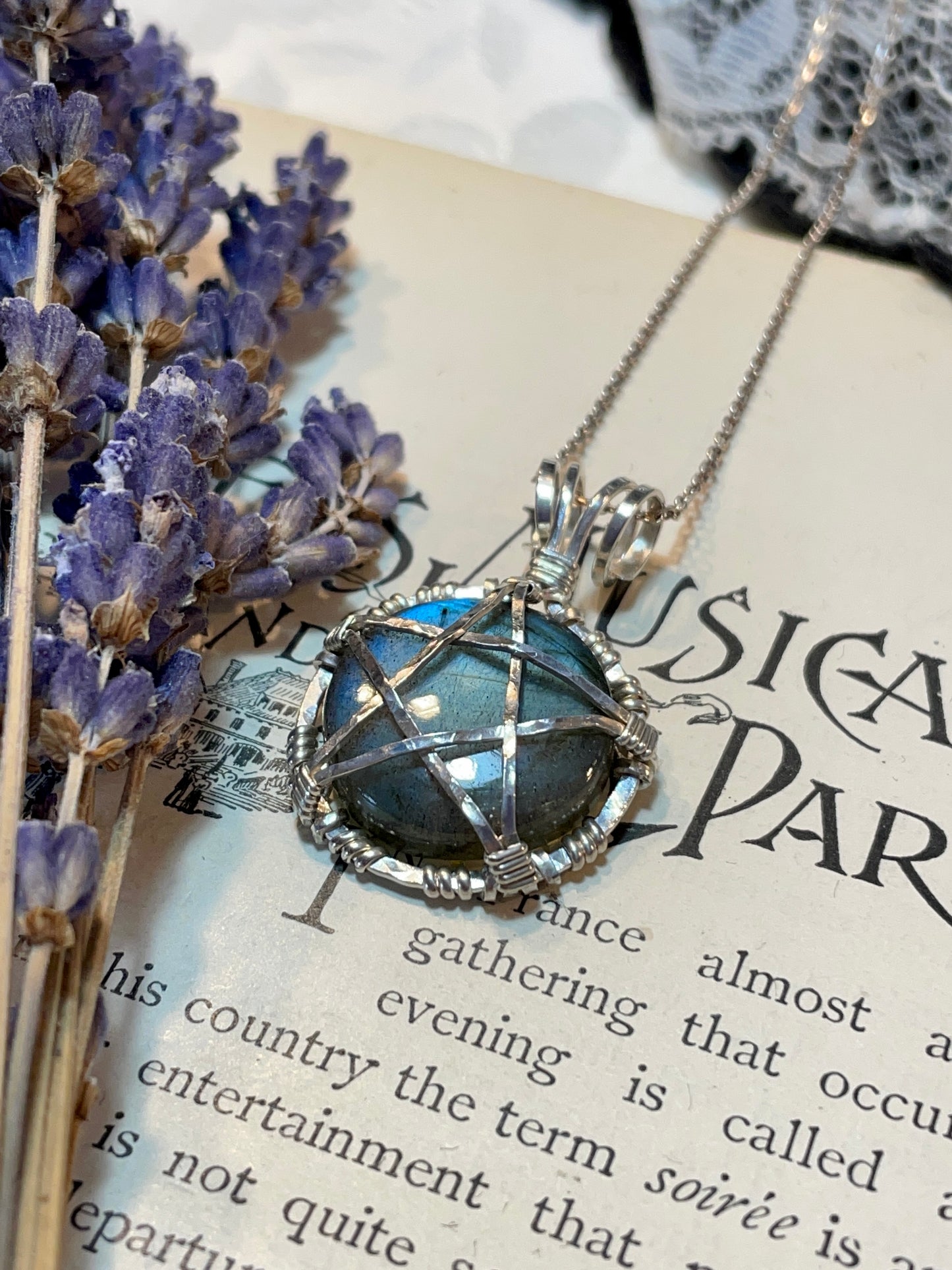 Labradorite Mini Pentacle Pendant in Sterling Silver