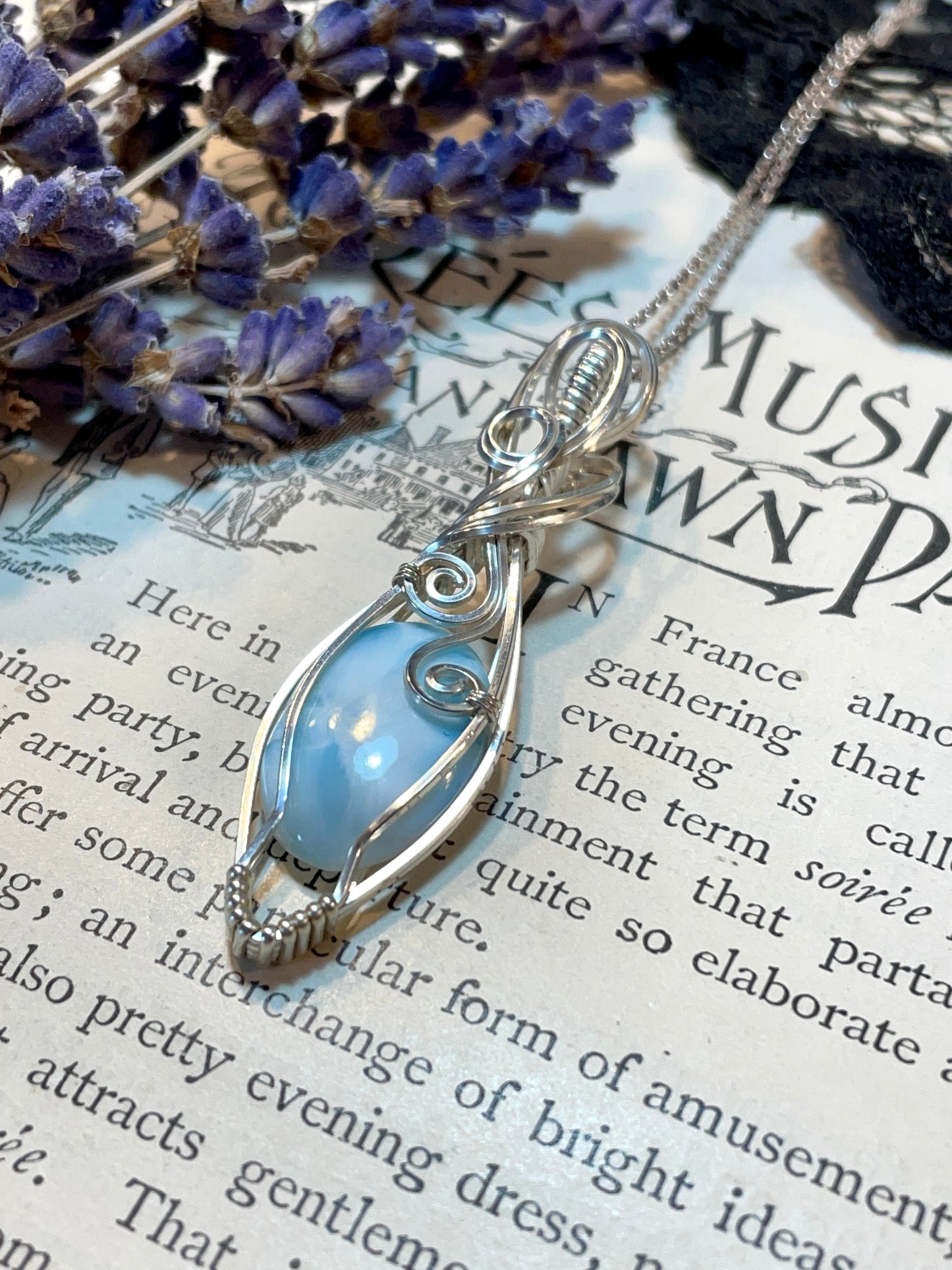 Larimar Pendant in Sterling Silver