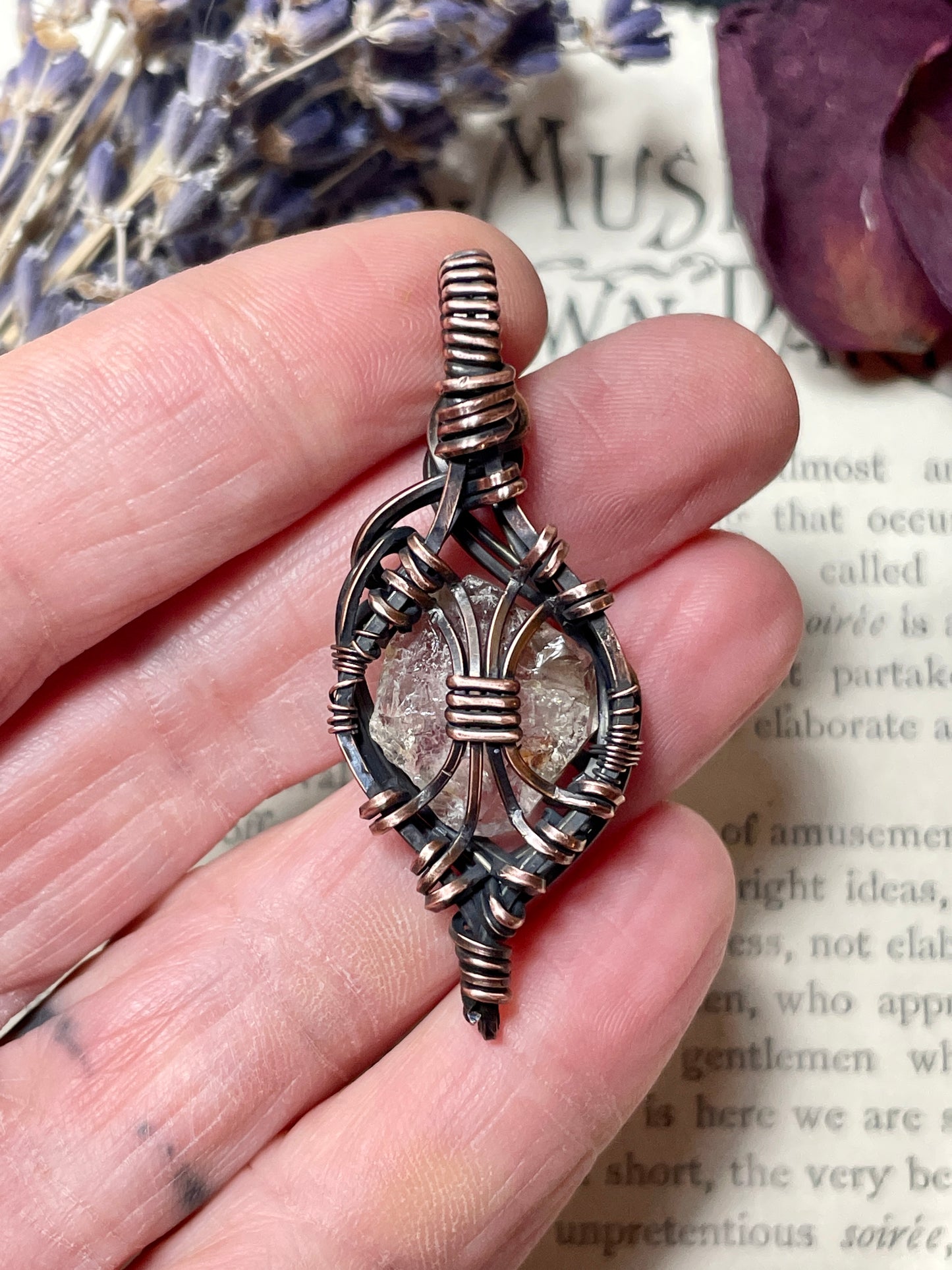 Smokey Quartz Crystal in Copper