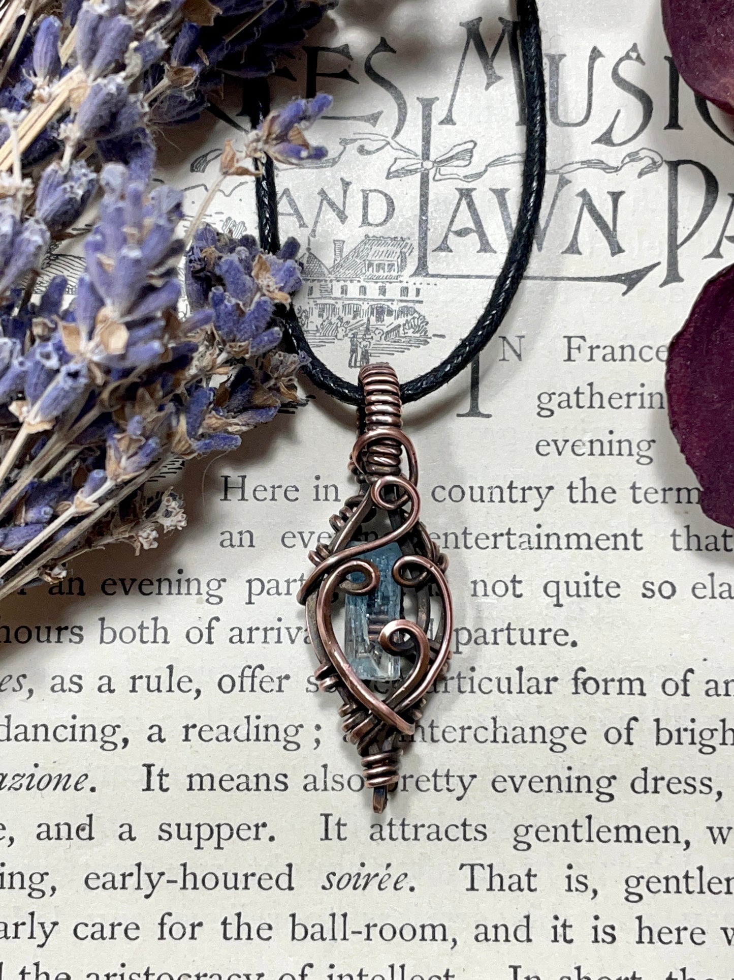 Aquamarine (Natural Raw Aquamarine Crystal) Pendant in Copper #1