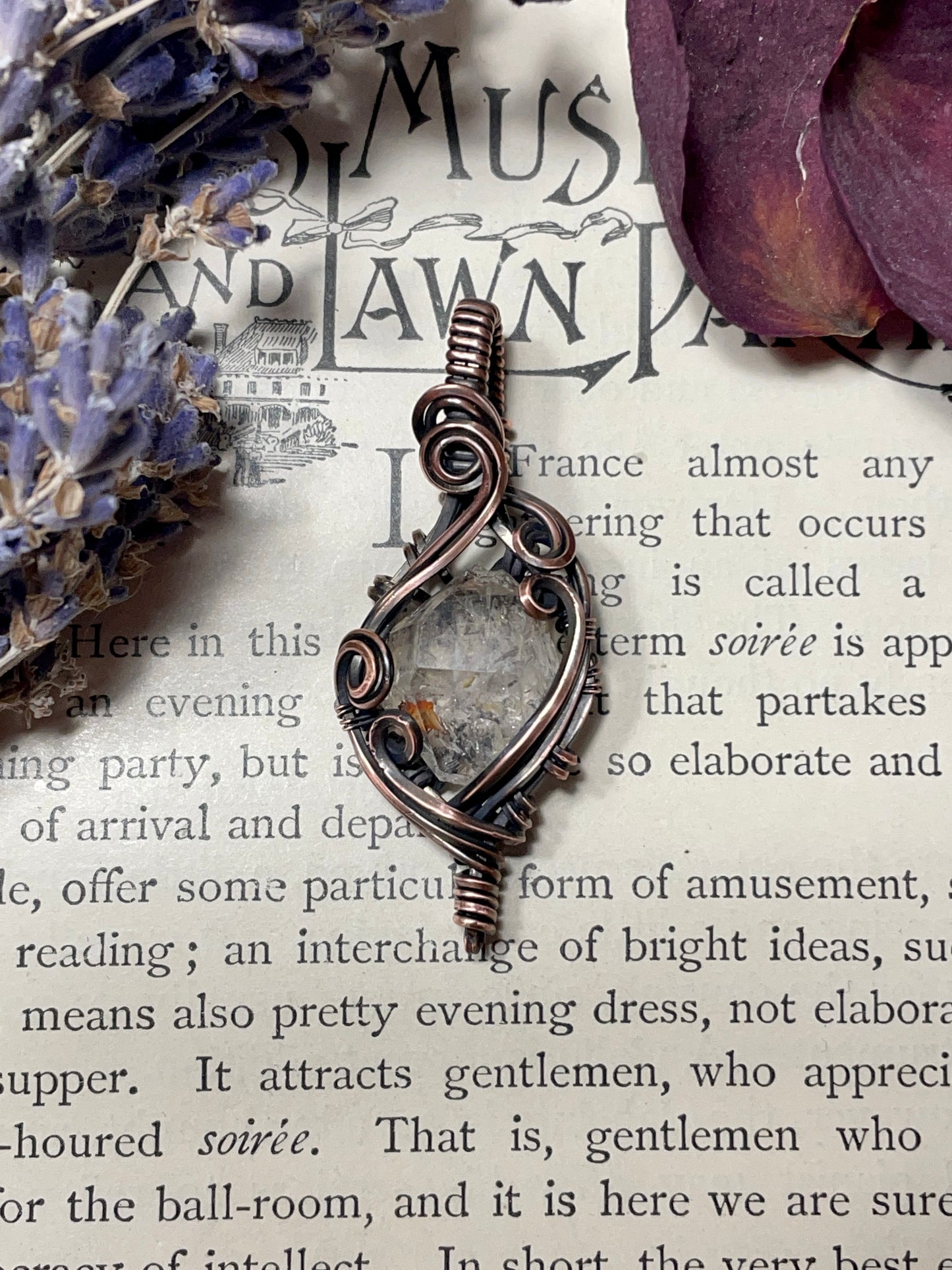 Smokey Quartz Crystal in Copper