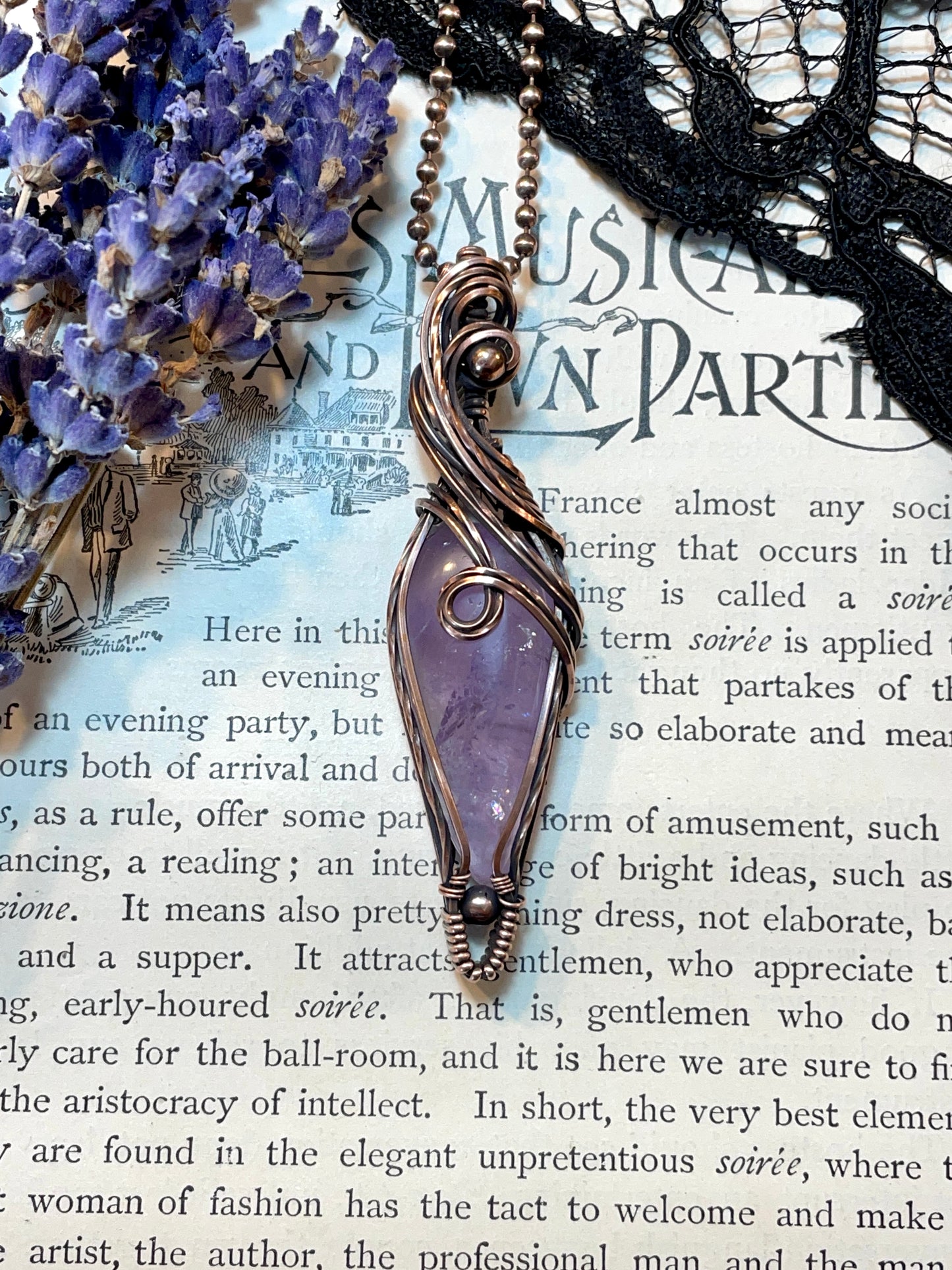 Amethyst Pendant in Copper