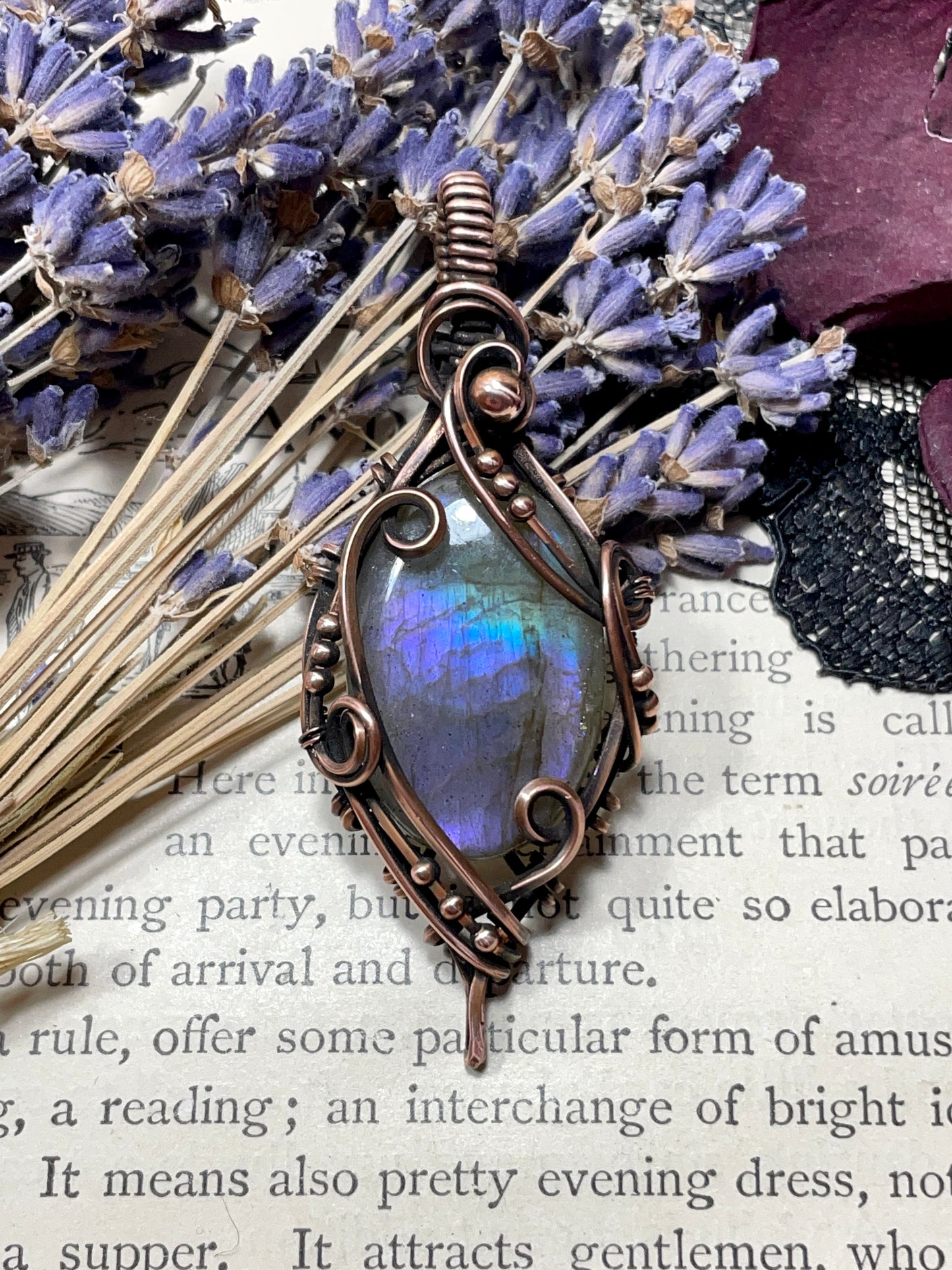 Labradorite Pendant in Copper