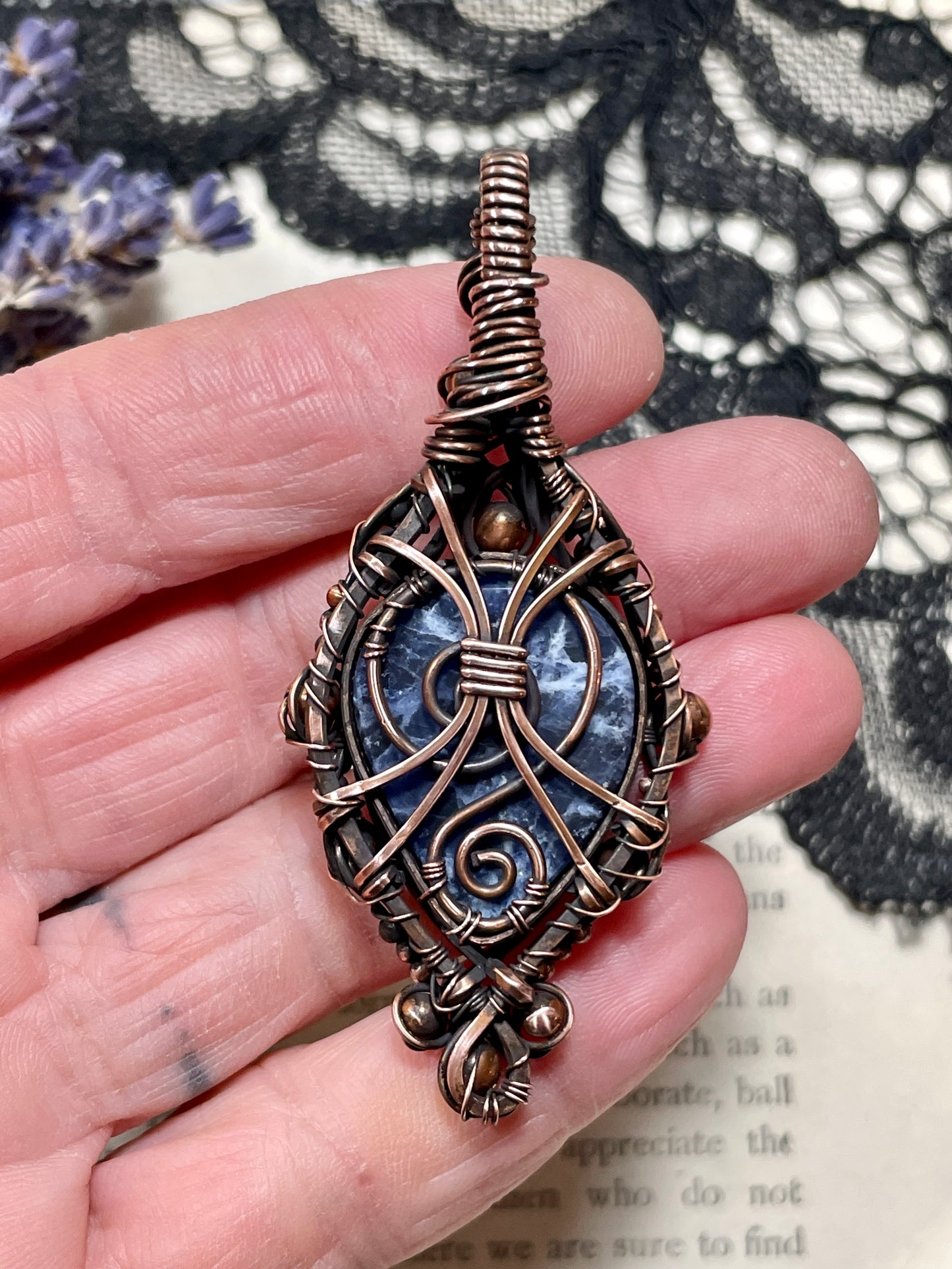 Sodalite Pendant in Copper