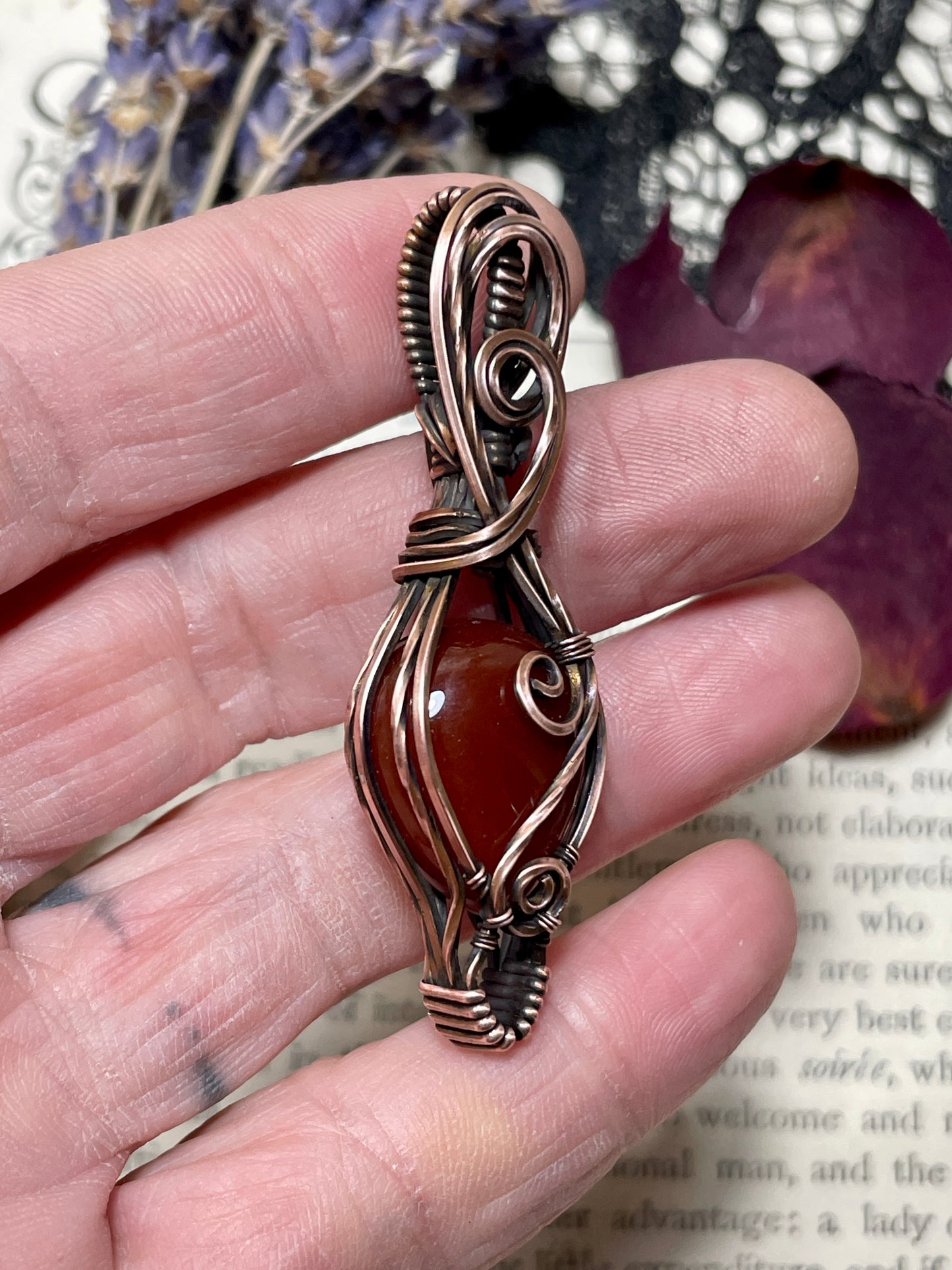 Carnelian Pendant in Copper