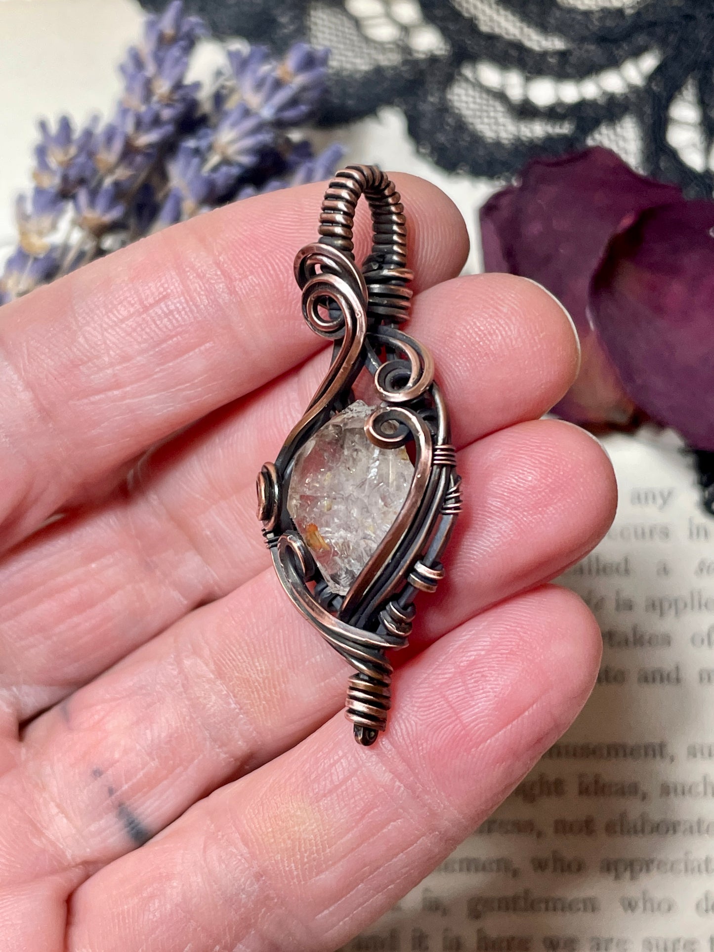 Smokey Quartz Crystal in Copper