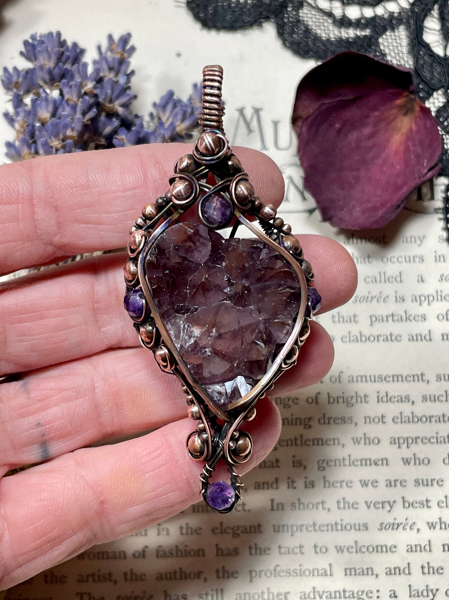 Amethyst (Thunder Bay, Ontario Amethyst Cluster) in Copper