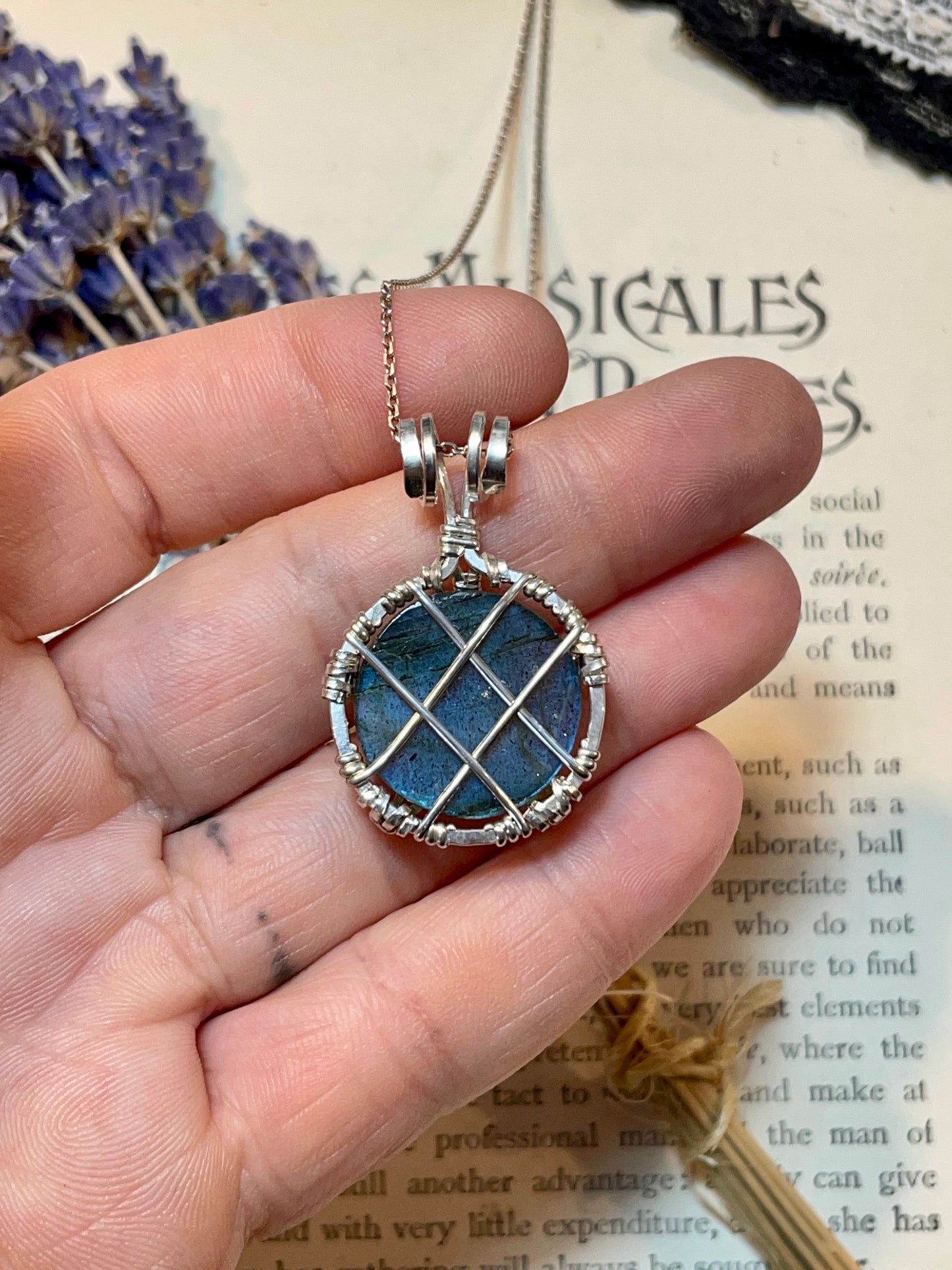 Labradorite Mini Pentacle Pendant in Sterling Silver